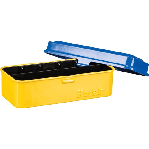 Kodak Steel 120/135mm Film Storage Case - Blue Lid & Yellow Body - Perfect for Film Protection, Travel & Photography Enthusiasts