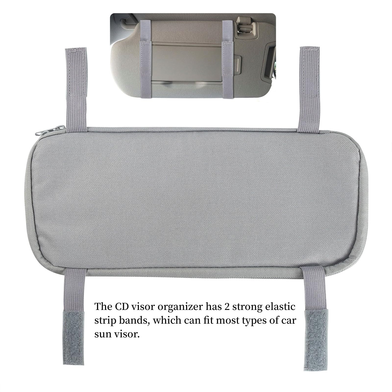 Alavisxf XX Car CD Holder - Large Capacity 12-Sleeve Visor Organizer with Mesh Pocket, Pen Holder & Inner Pocket for CDs, DVDs & Accessories - Perfect for Road Trips & Commuting (Grey)