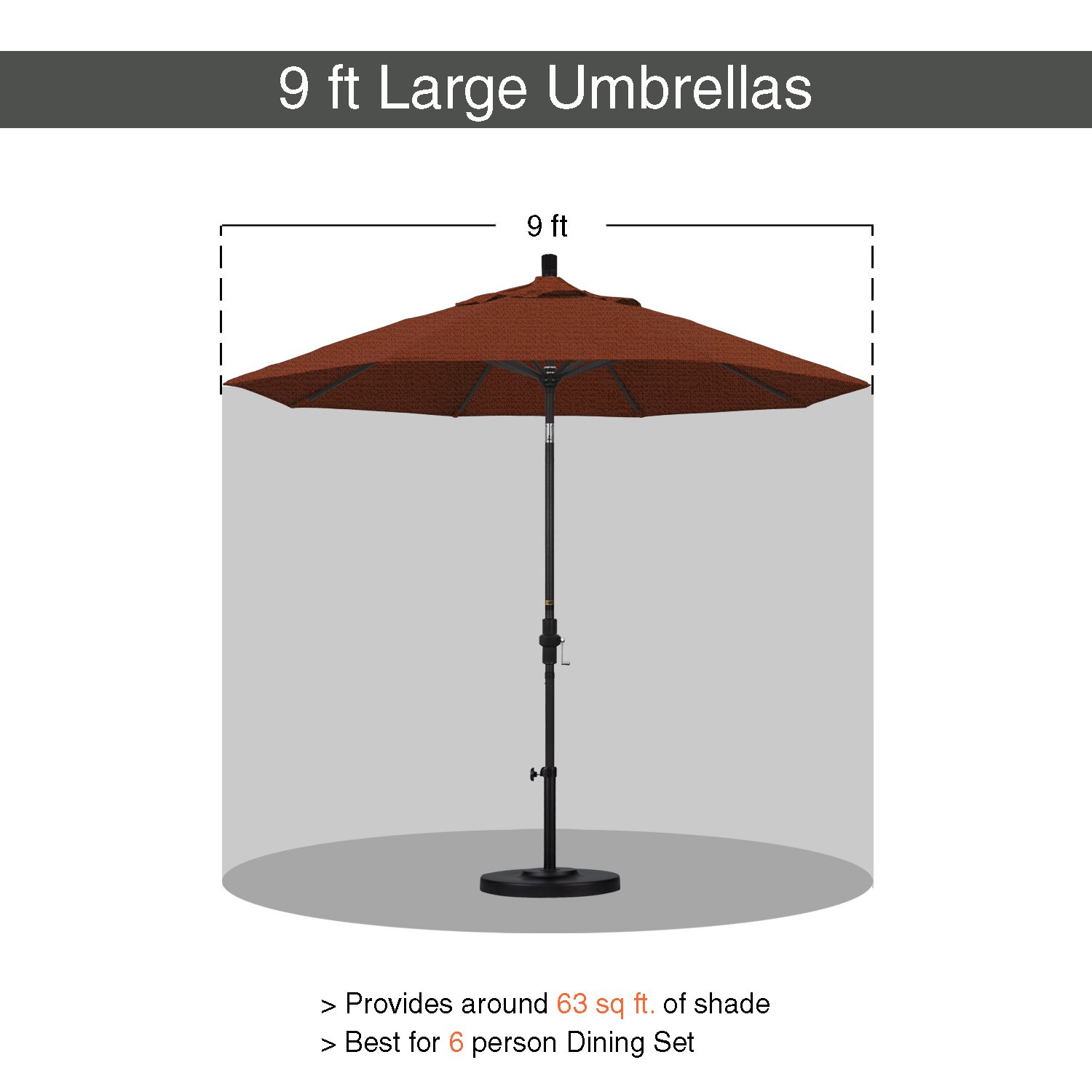 9' Aluminum Market Umbrella with Crank & Tilt - White Pole & Terracotta - Perfect for Patio & Outdoor Dining