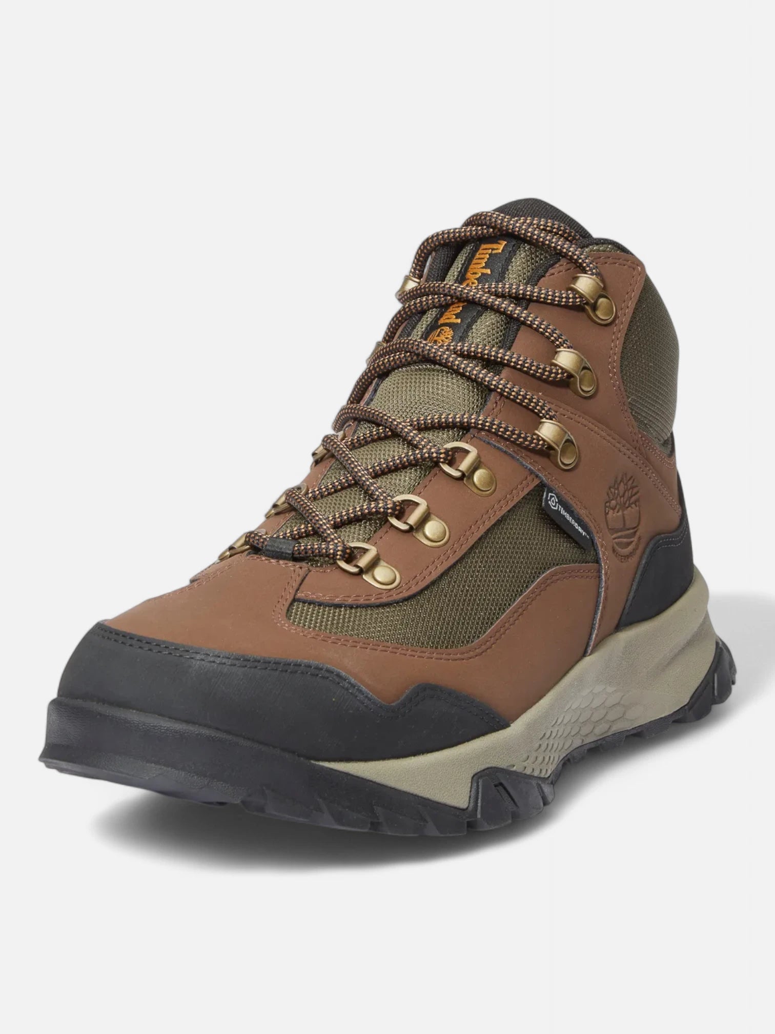Timberland Lincoln Peak Lite Mid Waterproof Hiking Boots for Men - Brown Leather Outdoor Boots for Trekking, Camping & Trail Adventures
