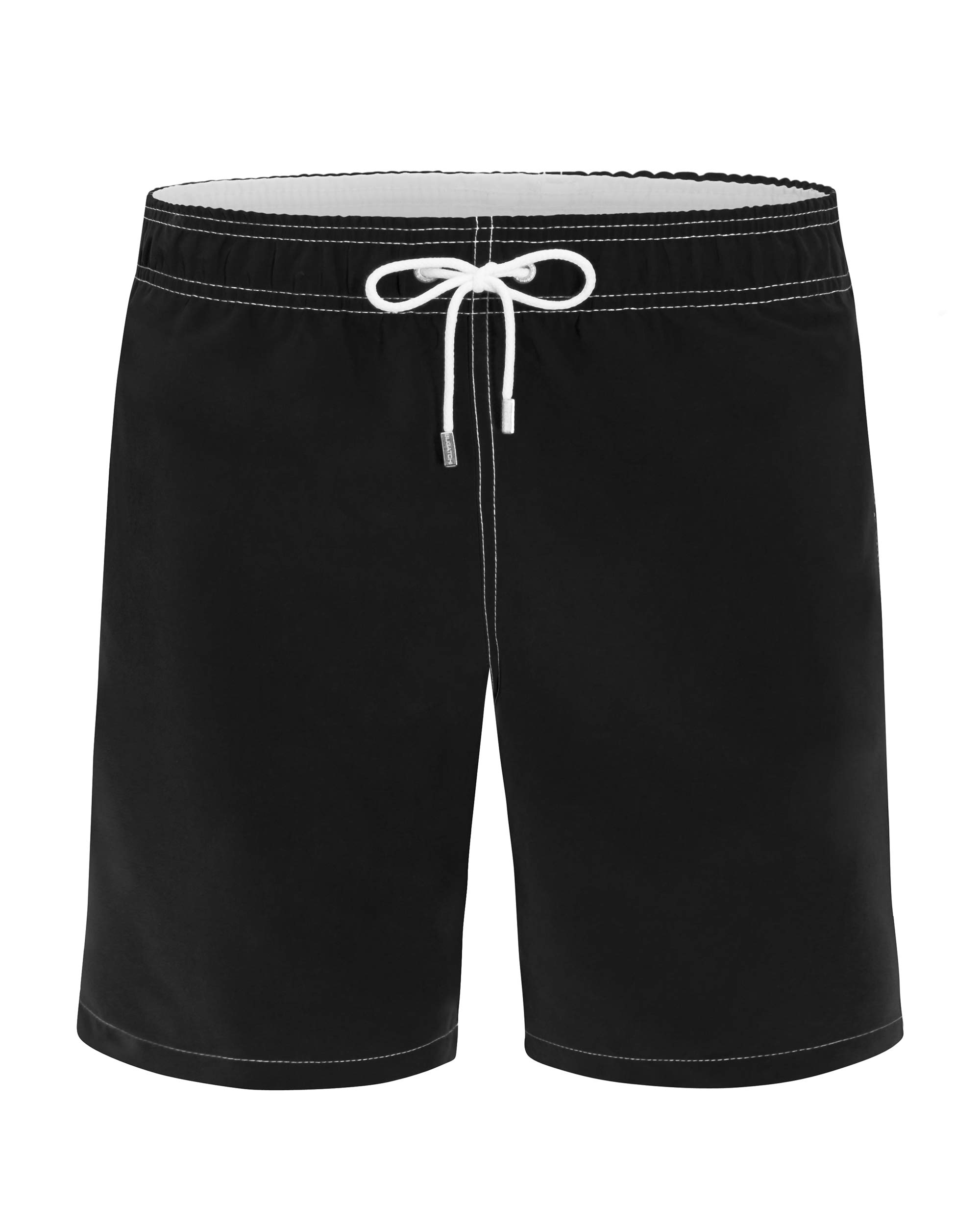 Bugatchi Men's Solid Swim Shorts - Quick-Dry Swim Trunks for Beach, Pool & Vacation - Comfortable Bathing Suits for Swimming & Water Sports