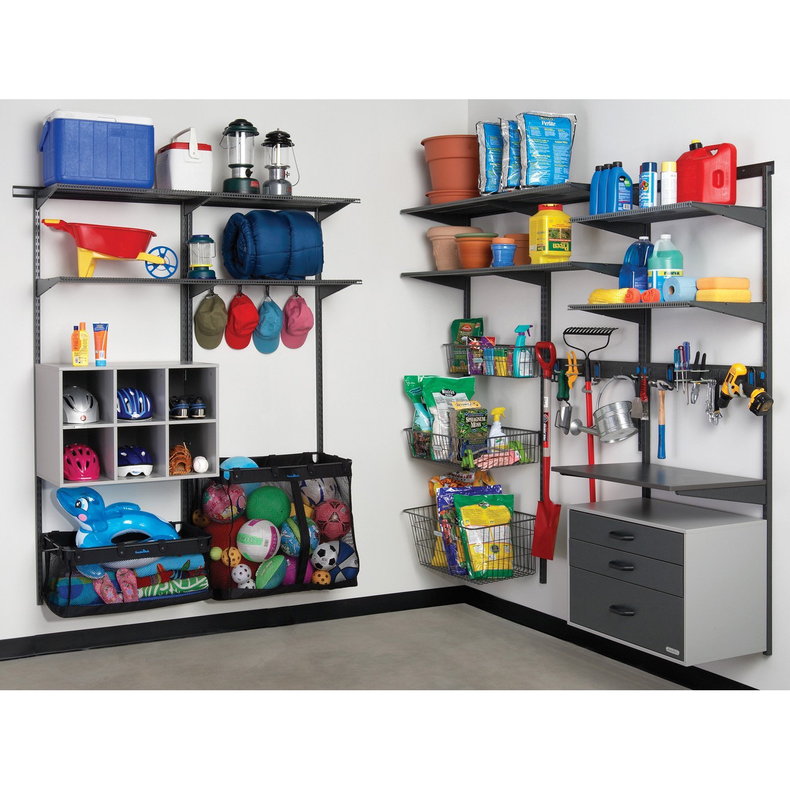 FreedomRail Deep Big Work Basket - Granite Finish | Heavy-Duty Storage Organizer for Kitchen, Bathroom & Office | Durable & Stylish Home Organization Solution