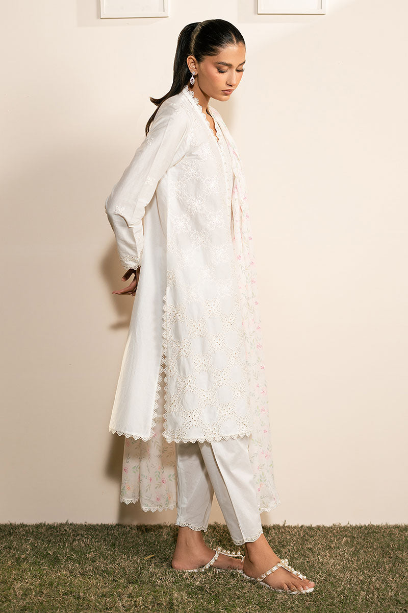 IVORY GLINT 3PC EMBROIDERED LAWN SUIT | Elegant Pakistani Formal Dress Set | Perfect for Weddings, Parties & Special Occasions