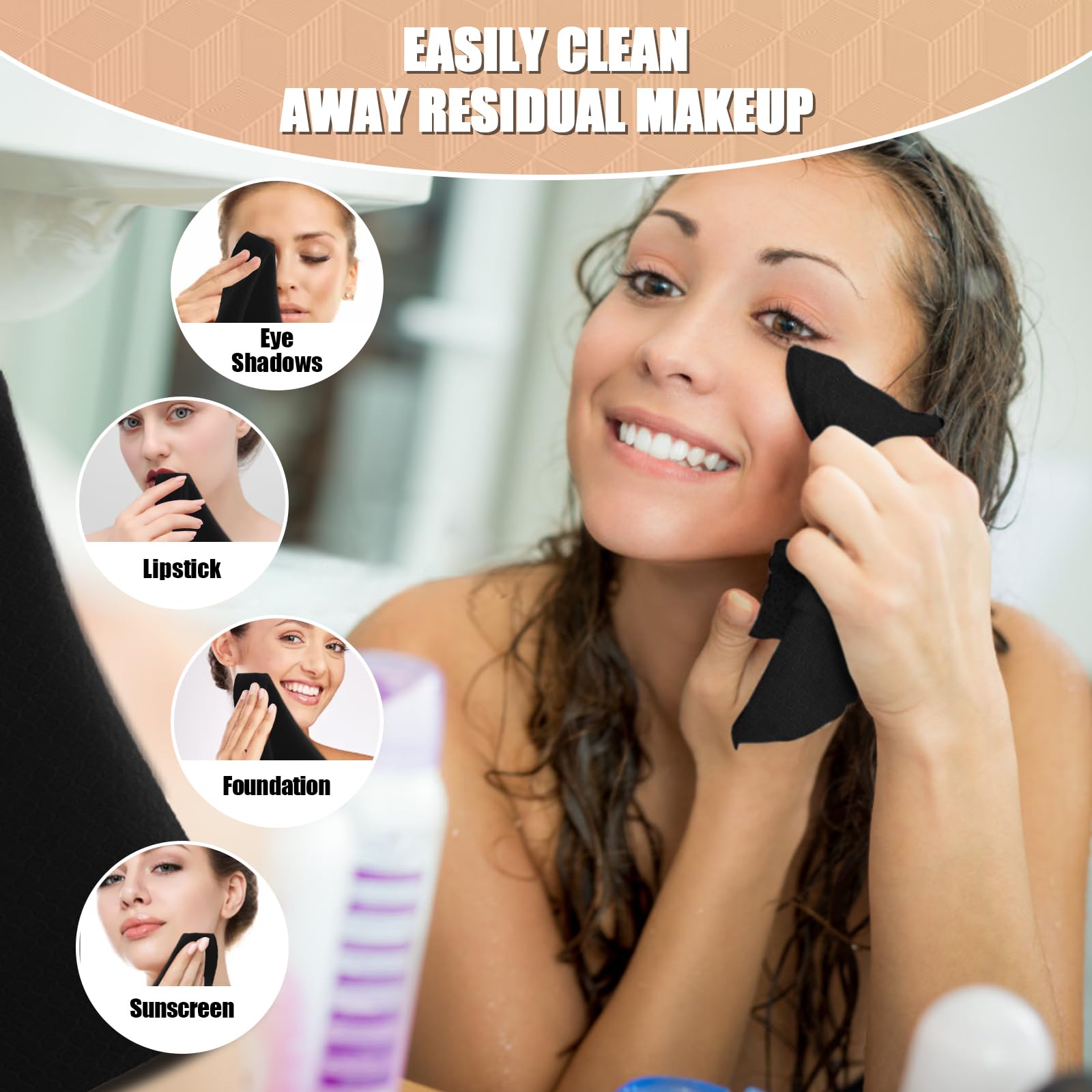50 Pack Soft & Absorbent Face Towels | Premium Graphene Facial Towels for Gentle Cleansing & Exfoliation | Ideal for Skincare, Makeup Removal & Spa Use