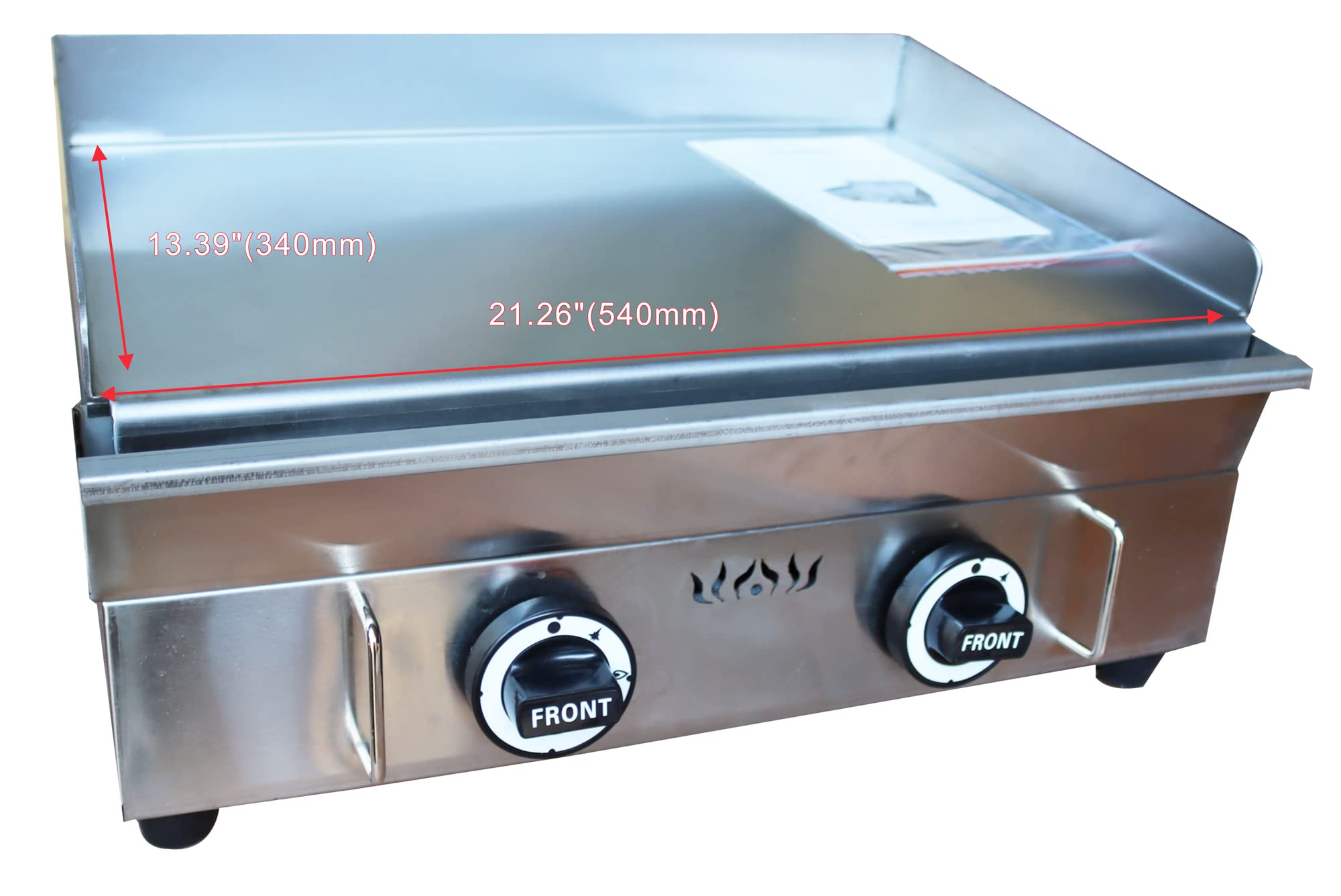 Stainless Steel LPG Gas Grill Griddle Plate 21.26