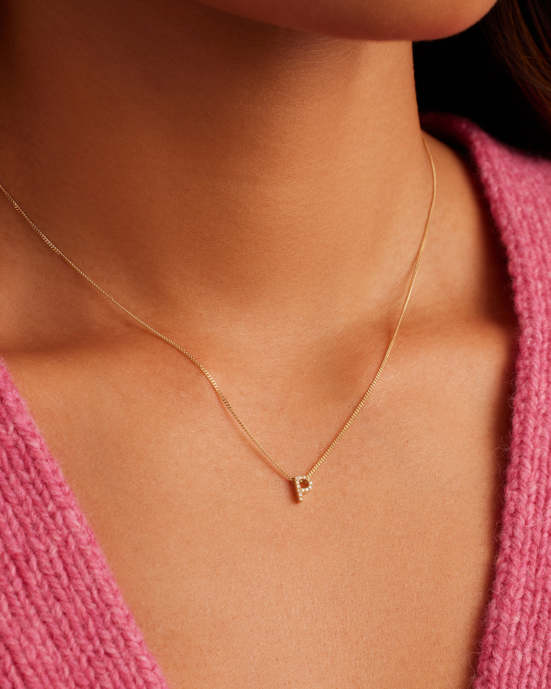 Diamond Alphabet Necklace - Personalized Initial Pendant Jewelry for Women - Perfect Gift for Birthday, Anniversary & Valentine's Day