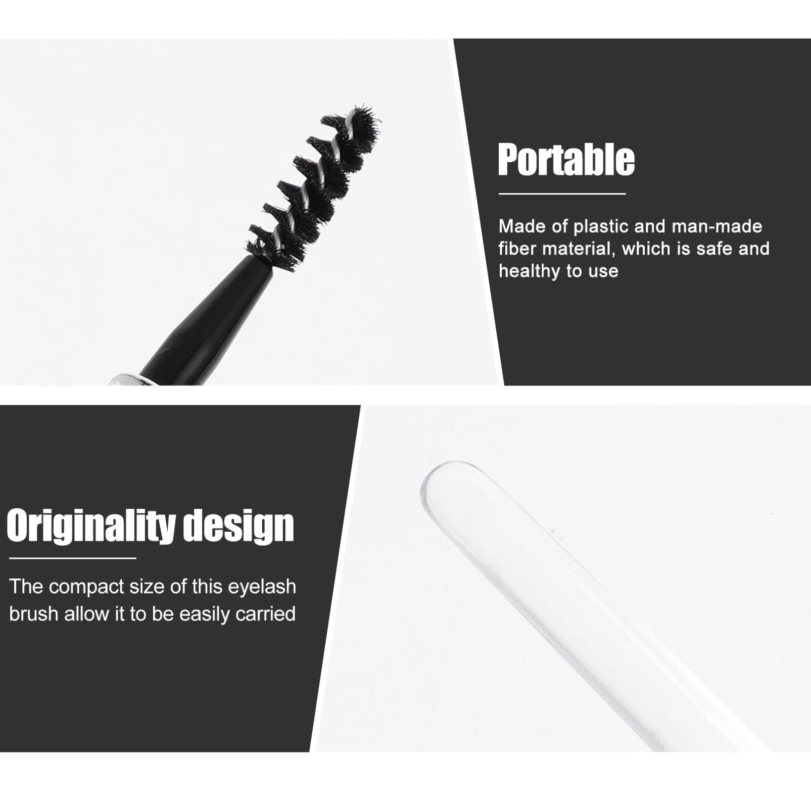 Beavorty 6-Piece Eyebrow Grooming Kit - Multifunctional Eyebrow Brush, Mascara Wands & Travel-Friendly Cosmetic Tools with Caps for Perfect Eyebrows & Lashes | Ideal for Travel, Lash Extensions & Everyday Makeup Routine