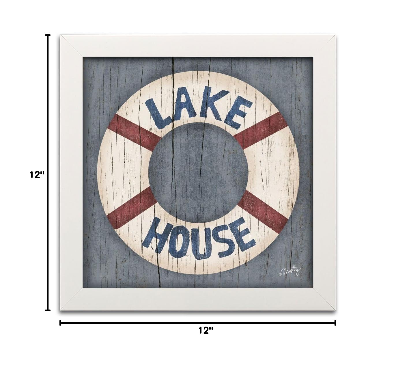 Gango Lake House Framed Print 12x12in - Perfect for Cabin & Lodge Decor