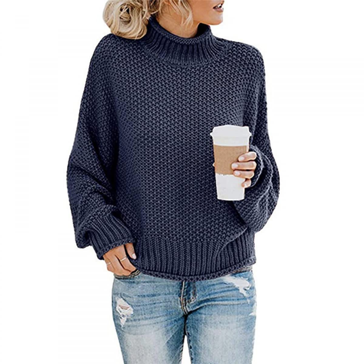 Women's Chunky Knit Turtleneck Sweater - Casual Loose Pullover Winter Top for Fall & Winter | Cozy Office Wear & Weekend Outfits
