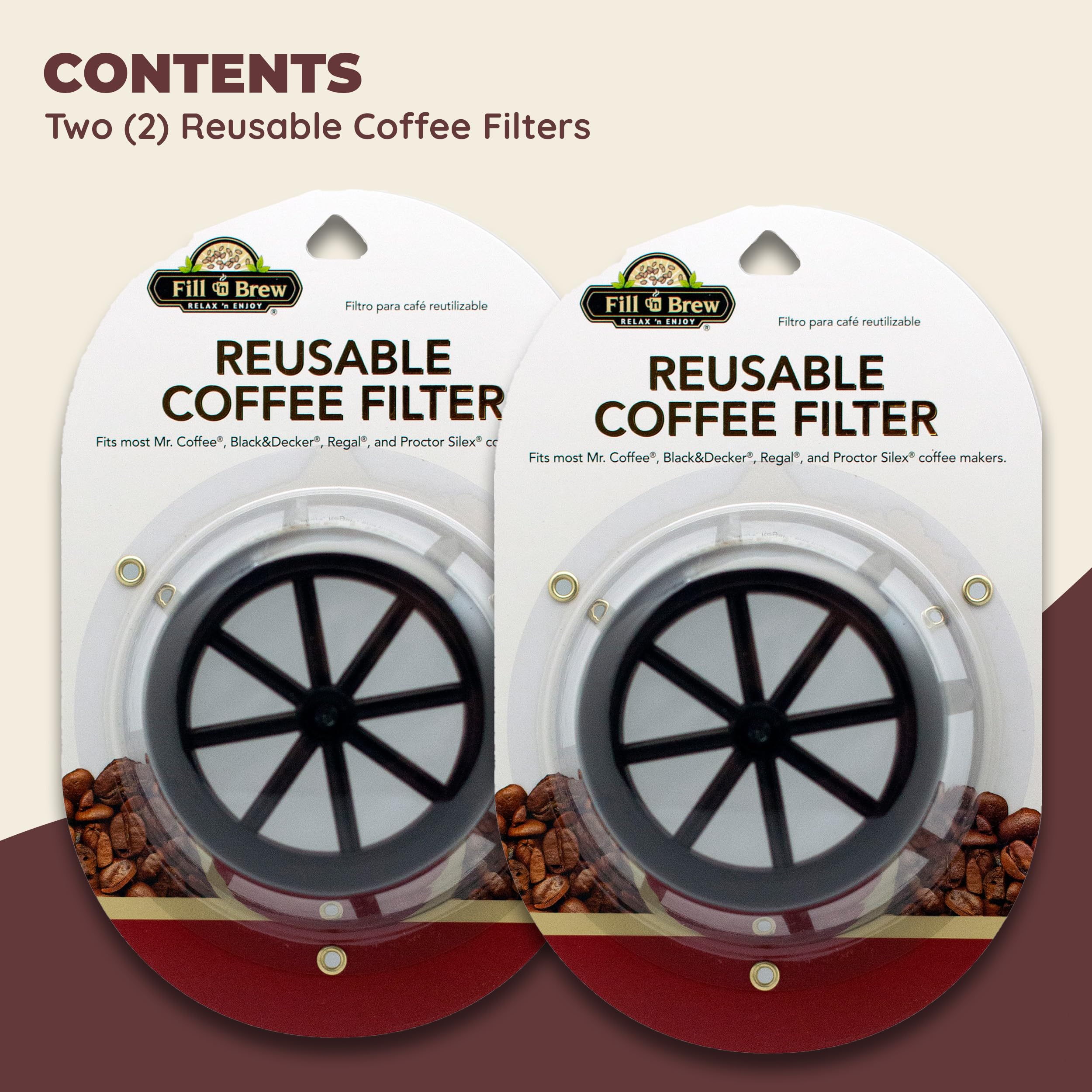 Reusable Coffee Filter Basket - Compatible with Mr. Coffee, Black & Decker, Regal & Procter Silex Coffee Makers - Eco-Friendly Brewing Solution for Home & Office Use