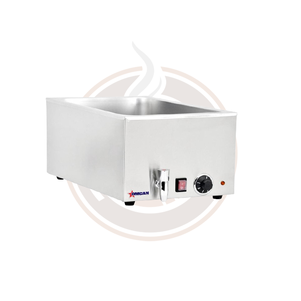 Omcan Commercial Single Chamber Food Warmer - Holds 2 Half Size Pans or 1 Full Size Pan - Perfect for Restaurants, Catering & Buffets - Model 19076