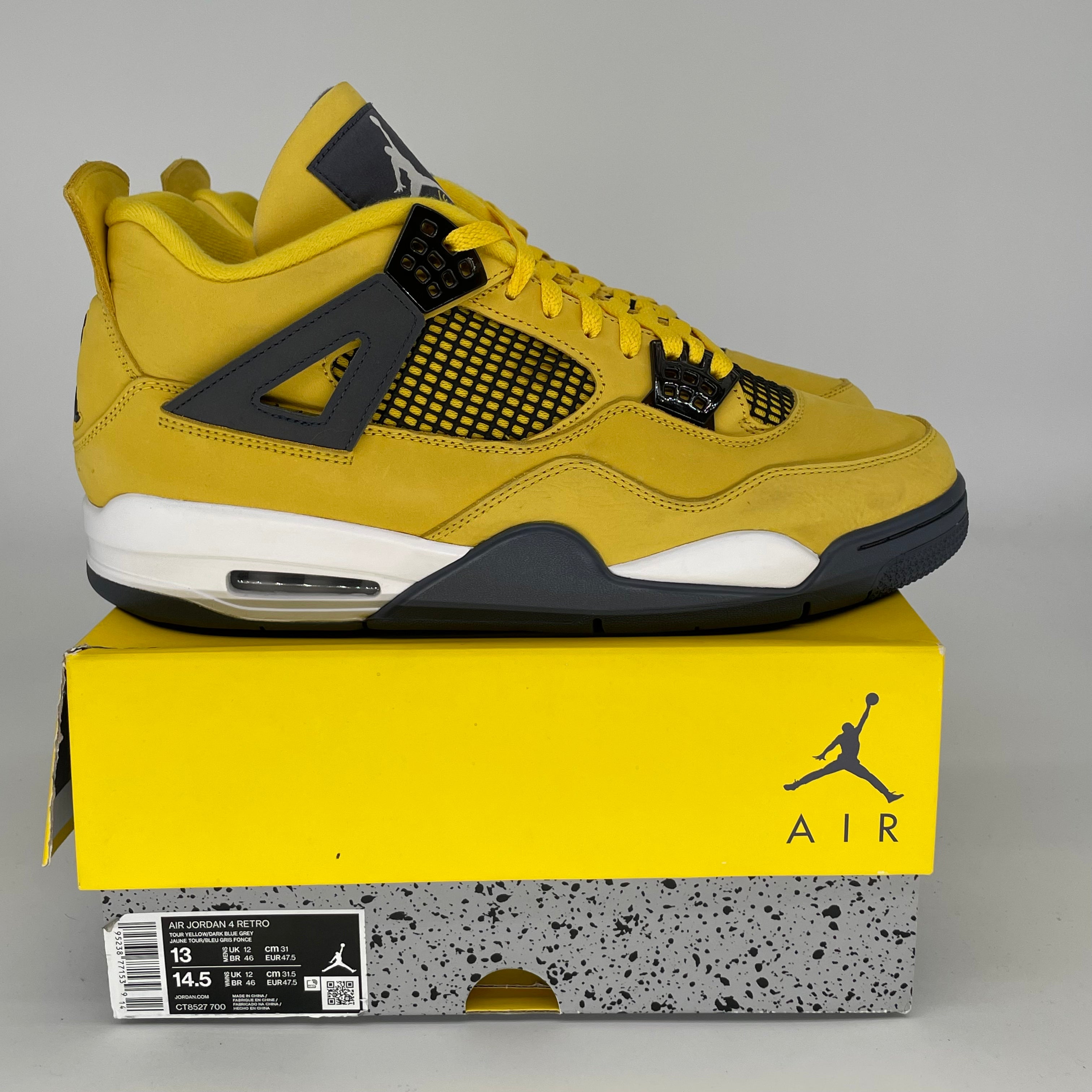 AIR JORDAN 4 LIGHTNING Retro Sneakers Men's Size 13 - Style CT8527-700 | Authentic Basketball Shoes for Sports & Streetwear Fashion