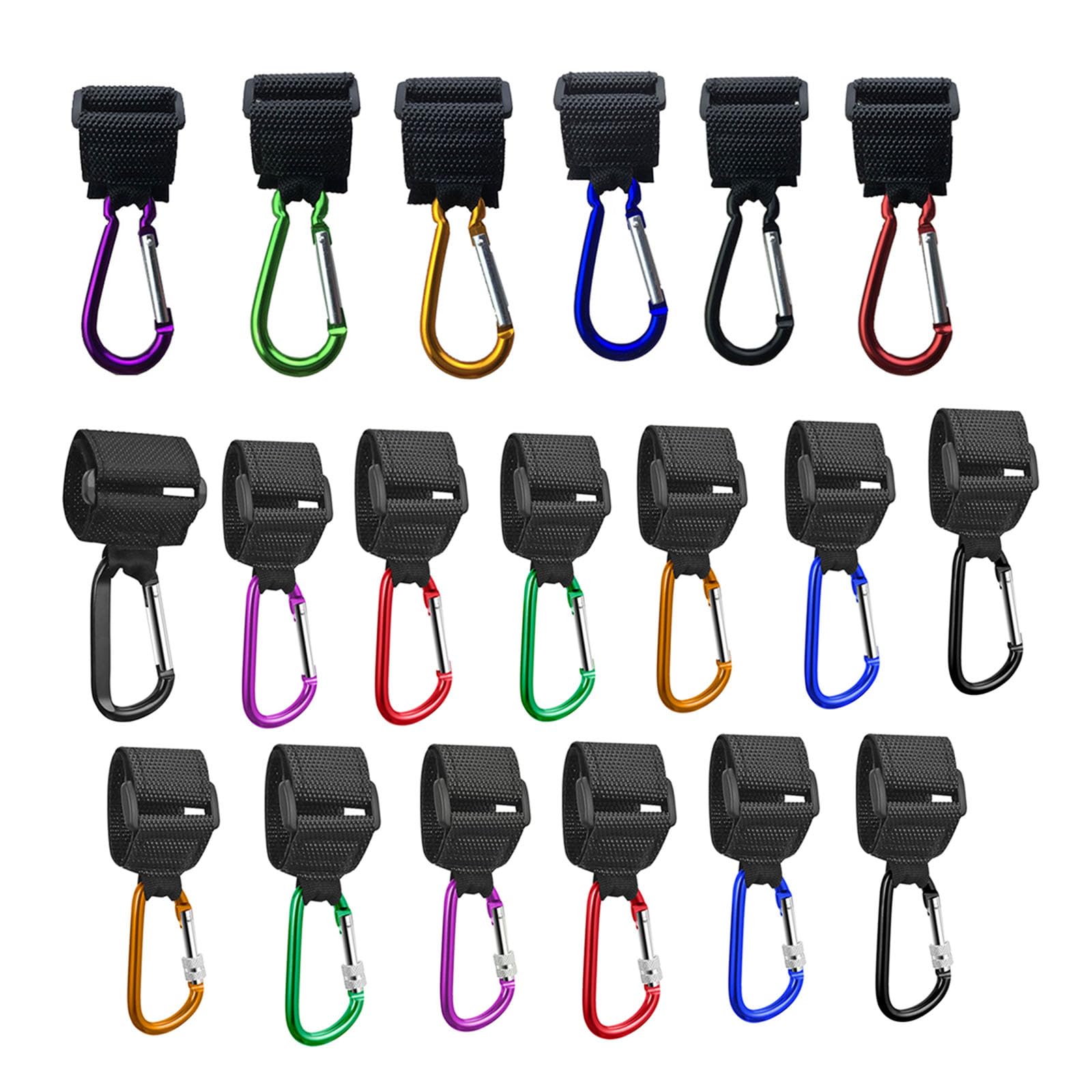 Jojobasec Heavy Duty Carabiner Hook - Baby Stroller Hanging Hook, Climbing Carabiner Clip for Diaper Bags, Pushchairs & Outdoor Gear - Perfect for Hiking, Camping, and Everyday Baby Essentials Organization