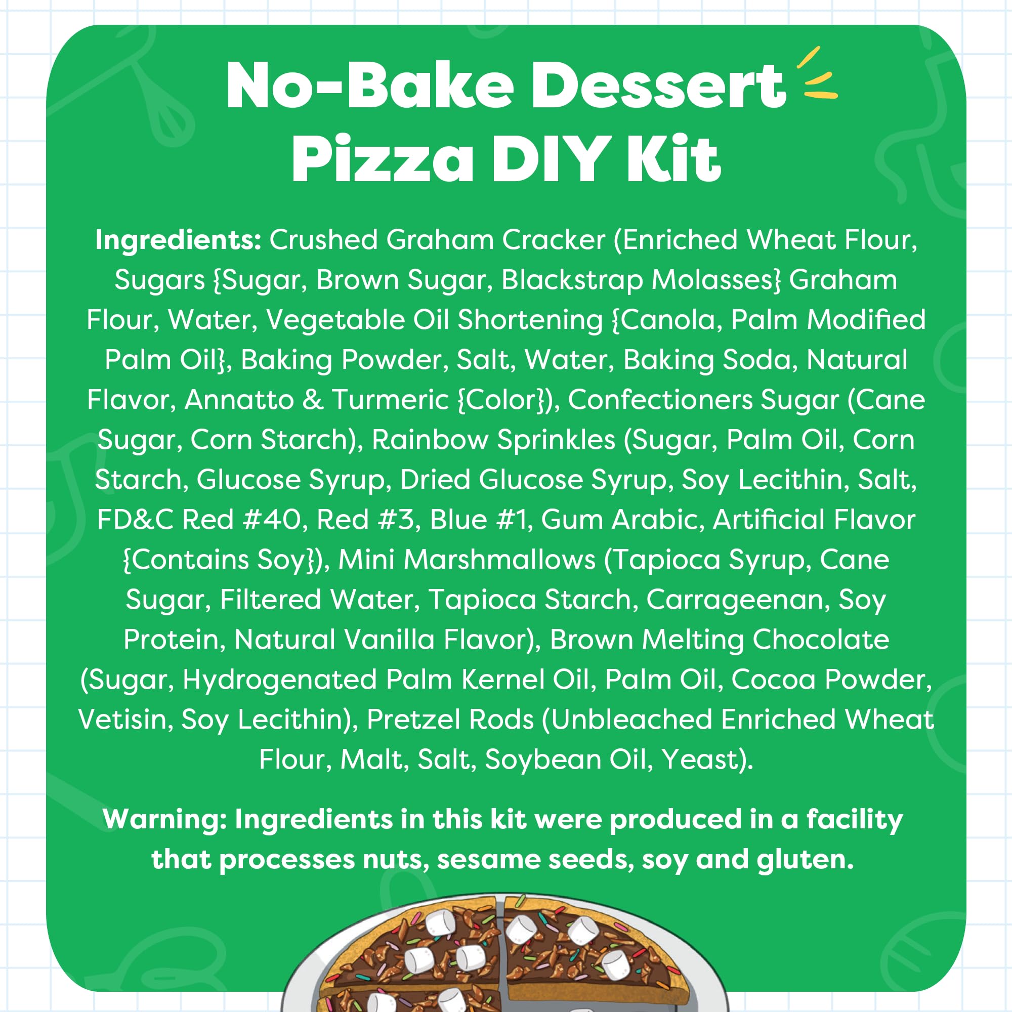 BAKETIVITY No-Bake Dessert Pizza Kit for Kids - STEAM Baking Activity Set with Educational Lesson | Fun DIY Pizza Party Baking Kit | No Oven Required for Easy Family Cooking & STEM Learning at Home