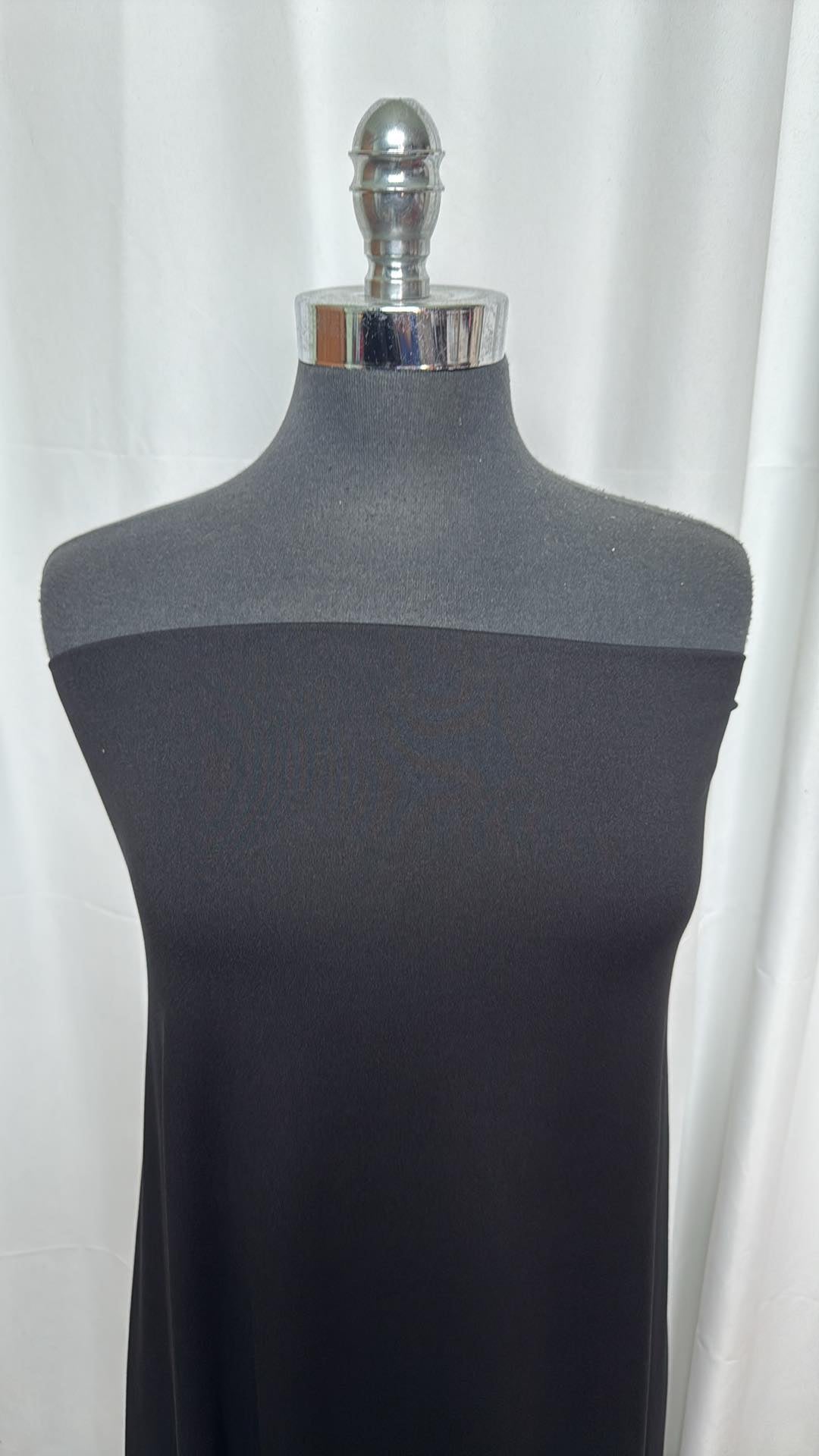 Premium Solid Black 92/8 Double Brushed Poly Spandex Fabric - 2 Yard Cut - Soft Stretchy Material for Activewear, Leggings & Dance Costumes