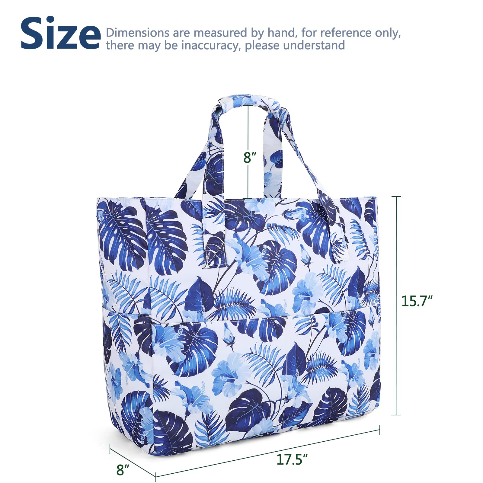 LEDAOU Large Waterproof Beach Tote Bag for Women - Sandproof Zippered Pool & Gym Bag with Wet Pocket - Perfect for Travel, Grocery Shopping & Beach Outings