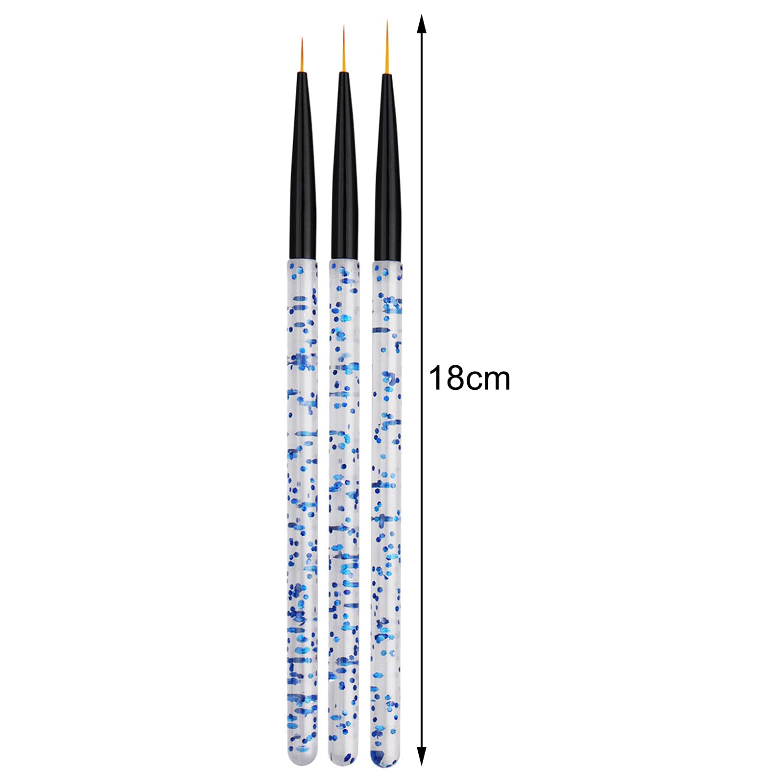 3Pcs Nail Art Liner Brushes Set - Professional Nail Gel Polish Painting & Dotting Tools for Manicure, Nail Design & Art - Perfect for Salon, Home DIY & Nail Art Enthusiasts