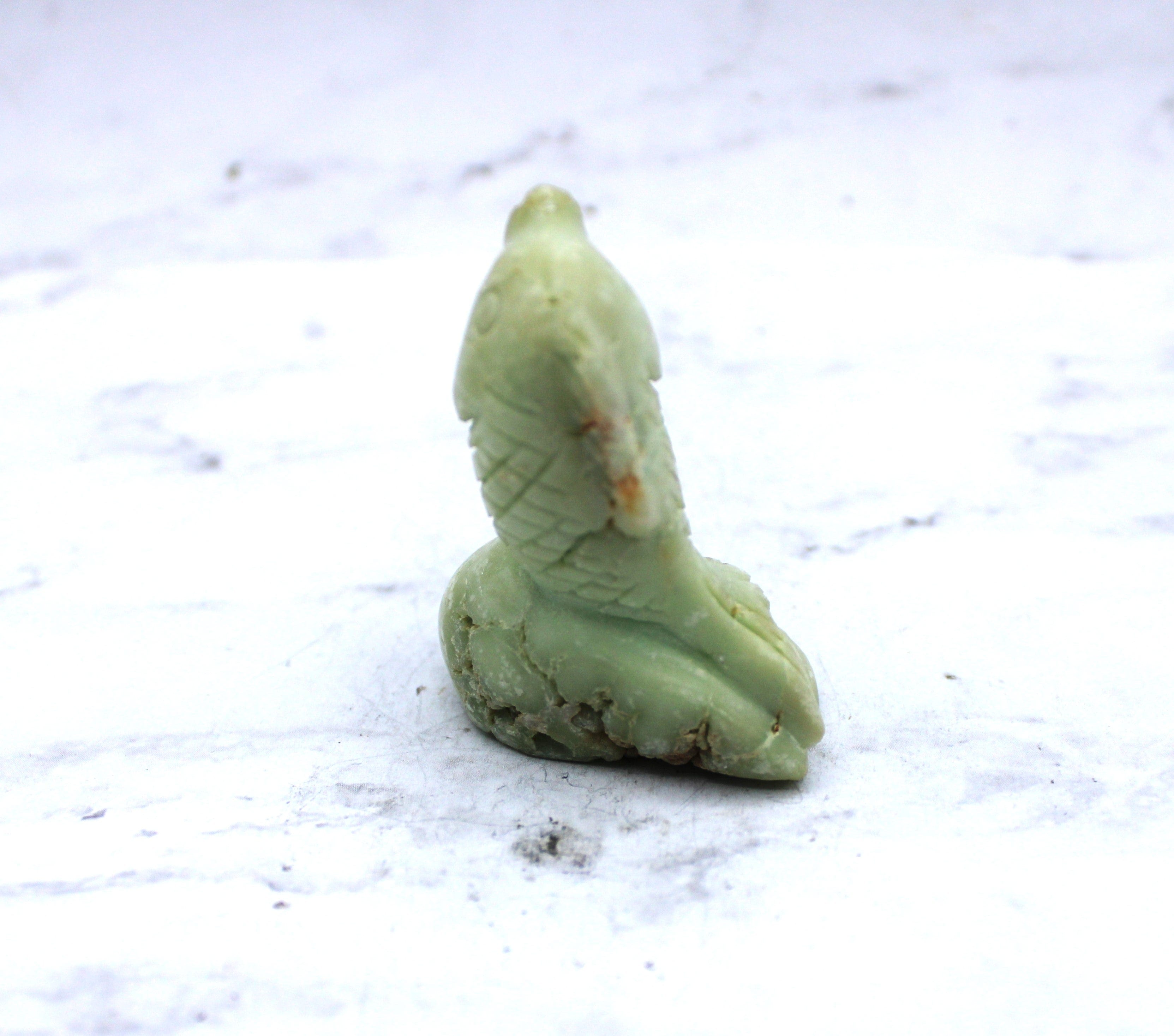 Natural Chrysoprase Fish Carving - Handmade Gemstone Sculpture for Home Decor, Feng Shui & Spiritual Healing | Perfect Gift for Collectors & Fish Lovers