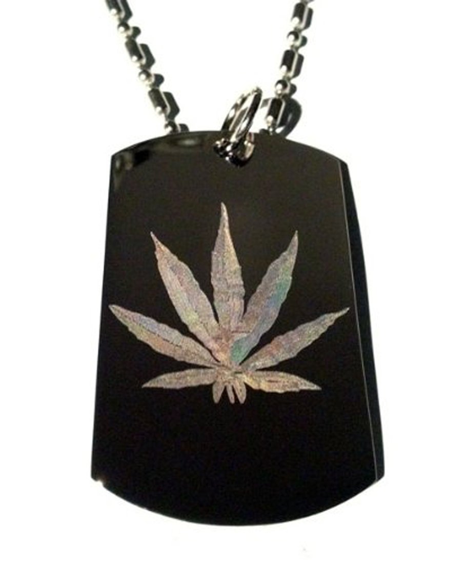 Custom Weed Pot Ganja Marijuana Leaf Logo Military Dog Tag - Luggage Tag, Keychain & Necklace for Travel, Keys & Fashion Accessories | Perfect for Stoner Gifts, 420 Parties & Cannabis Enthusiasts