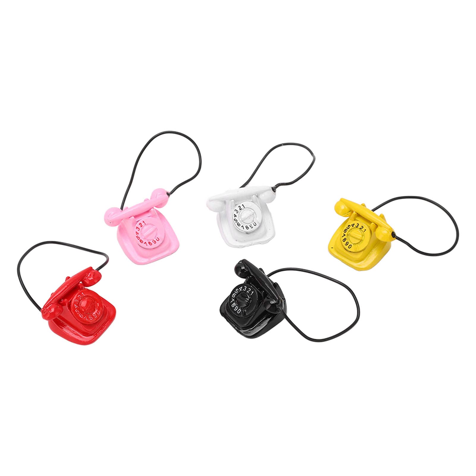 Tnfeeon Miniature Dollhouse Phone Props - 5 Color Options, Small & Portable for Kids Play, Collectibles, and Gift Giving - Perfect for Dollhouse Decor, Role Play, and DIY Miniature Scenes