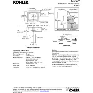 Kohler K-2355-58 Undermount Bathroom Sink - 1-Bowl Design with Overflow in Thunder Grey | Perfect for Modern Bathroom Renovations & Small Space Solutions