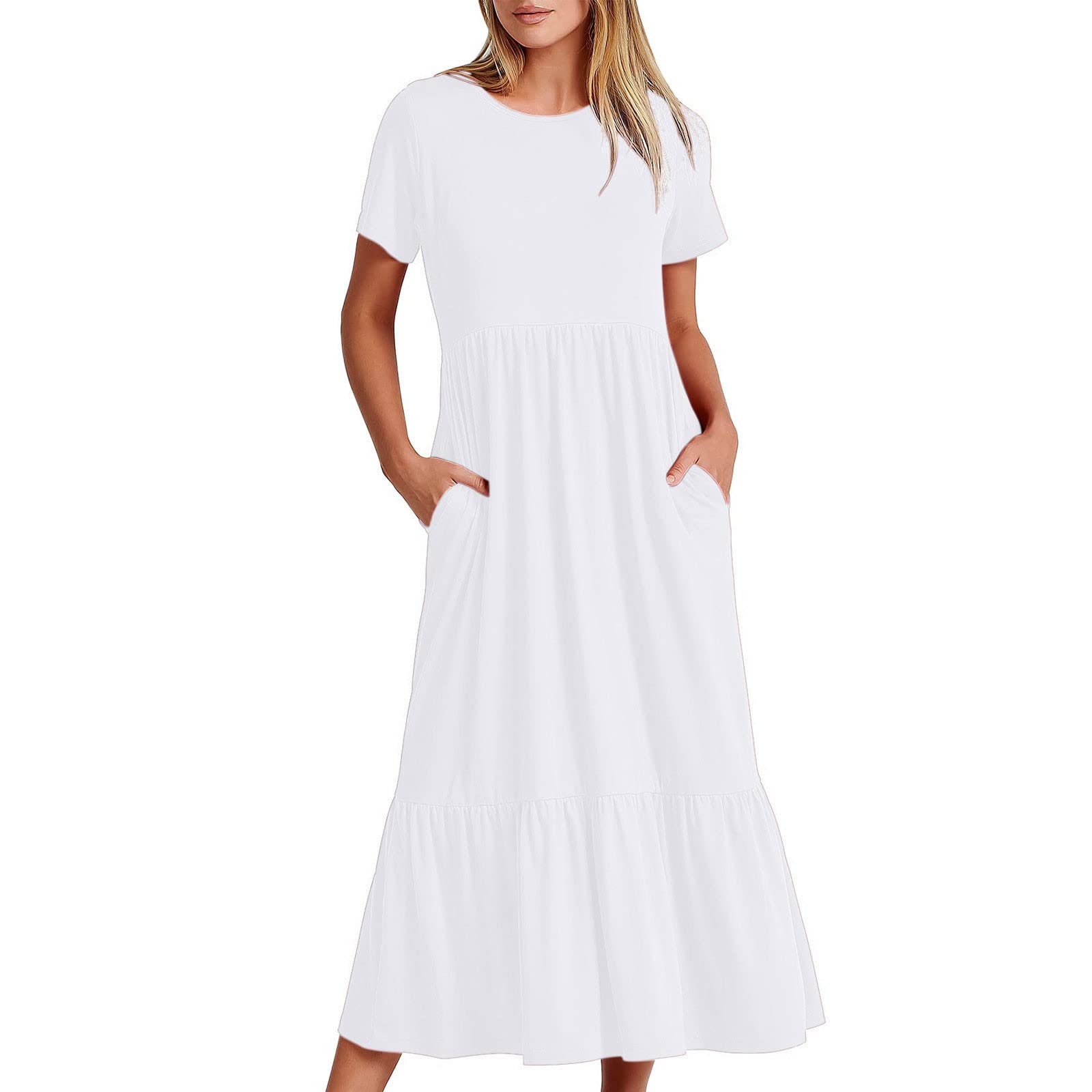 Best Women's Midi & Maxi Dresses 2024 - Sleeved Tiered Summer & Vacation Long Dresses | Prime Day Deals & Clearance | Perfect for Beach, Travel & Casual Outings