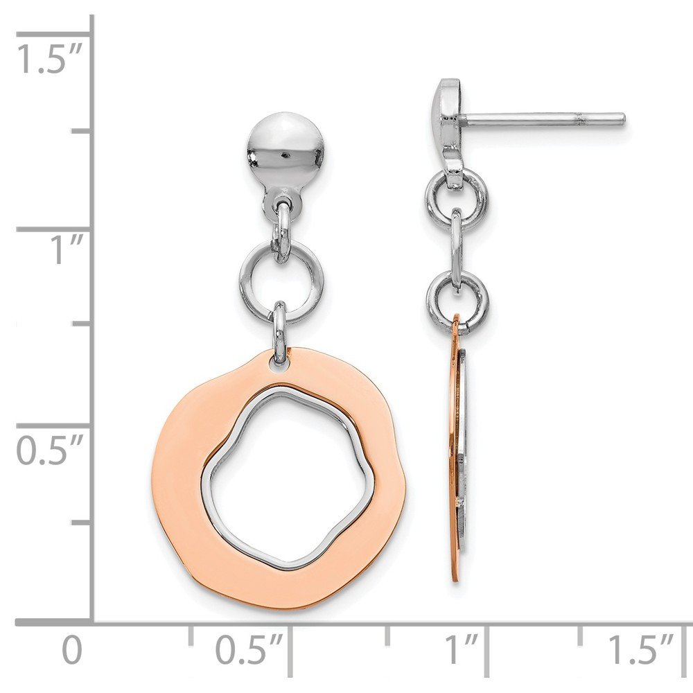 Jewels By Lux Leslie's Sterling Silver Rose Gold-Plated Dangle Earrings for Women - Elegant Post Earrings for Parties, Weddings & Everyday Wear