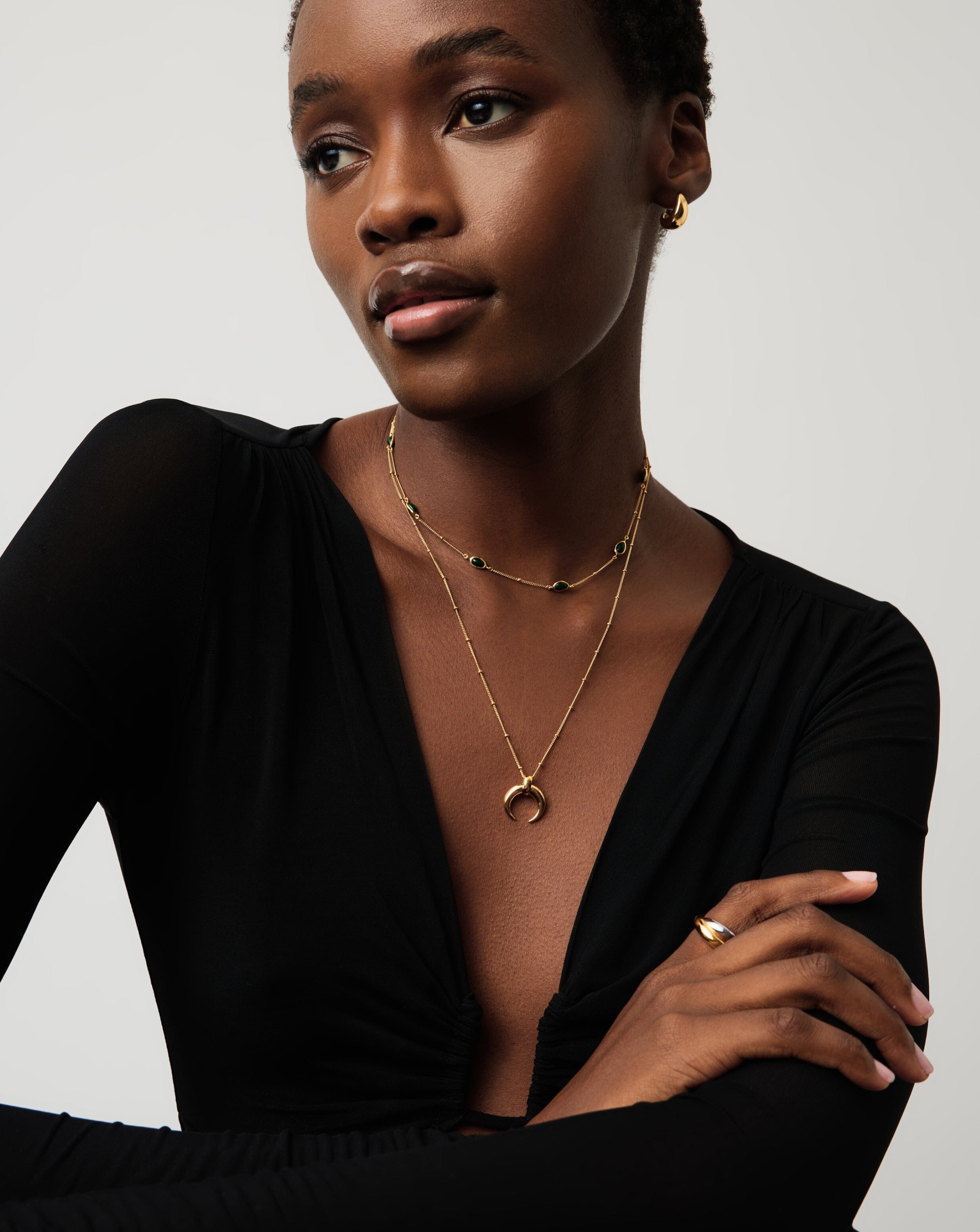 Lucy Williams Large Horn Necklace - Boho Statement Jewelry for Women, Handmade Natural Resin Pendant Necklace | Perfect for Festivals, Parties & Everyday Wear