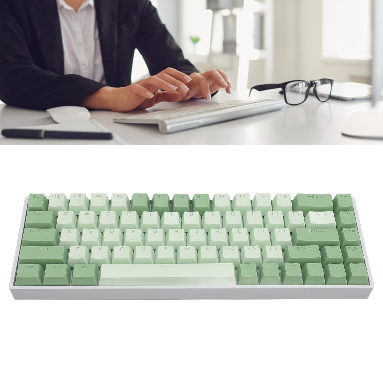 Vikye 68-Key Mechanical Gaming Keyboard - Hot Swappable Blue Switch, 3 Connection Modes (Bluetooth/Wired/2.4G), RGB Backlit for Windows PC & Mac - Perfect for Typing, Gaming & Office Work
