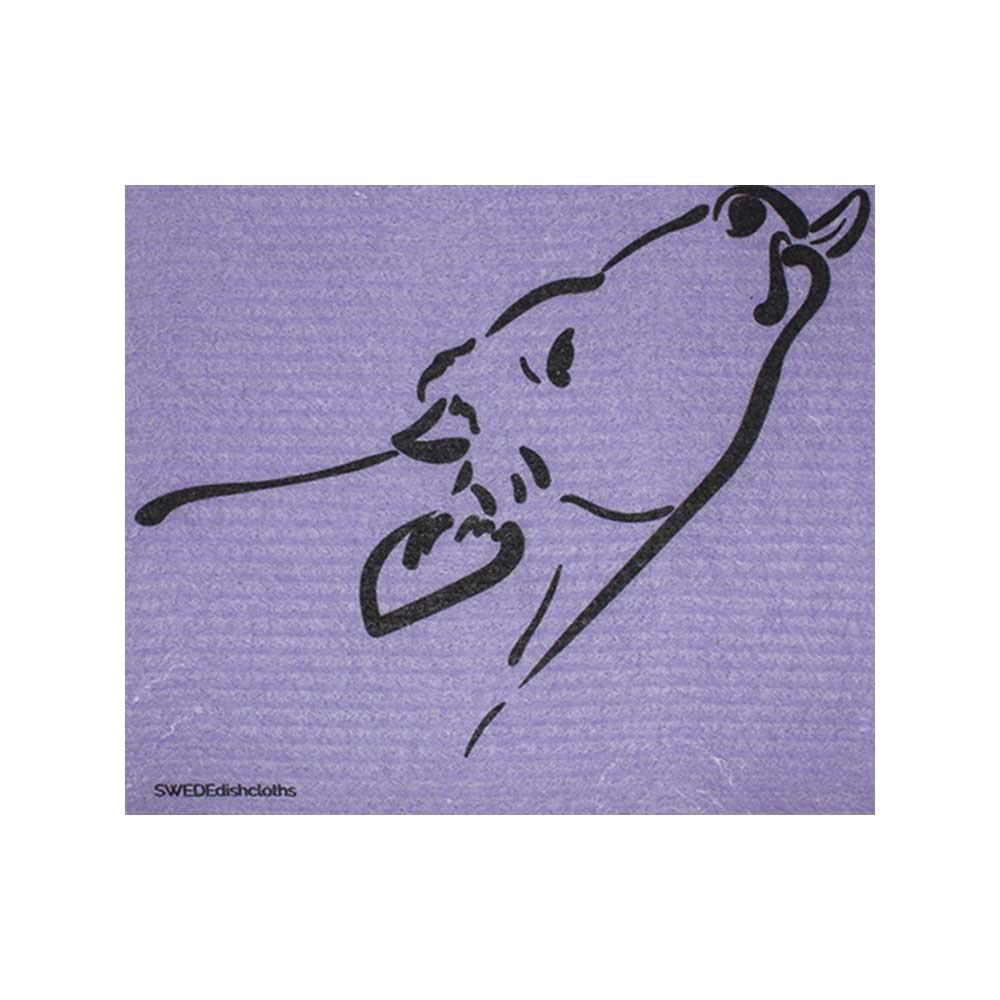 Eco-Friendly Cellulose Sponge Dish Towels Set of 4 - Reusable Swedish Dish Cloths with Cow Silhouette Design for Kitchen Cleaning, Dish Drying & Household Chores