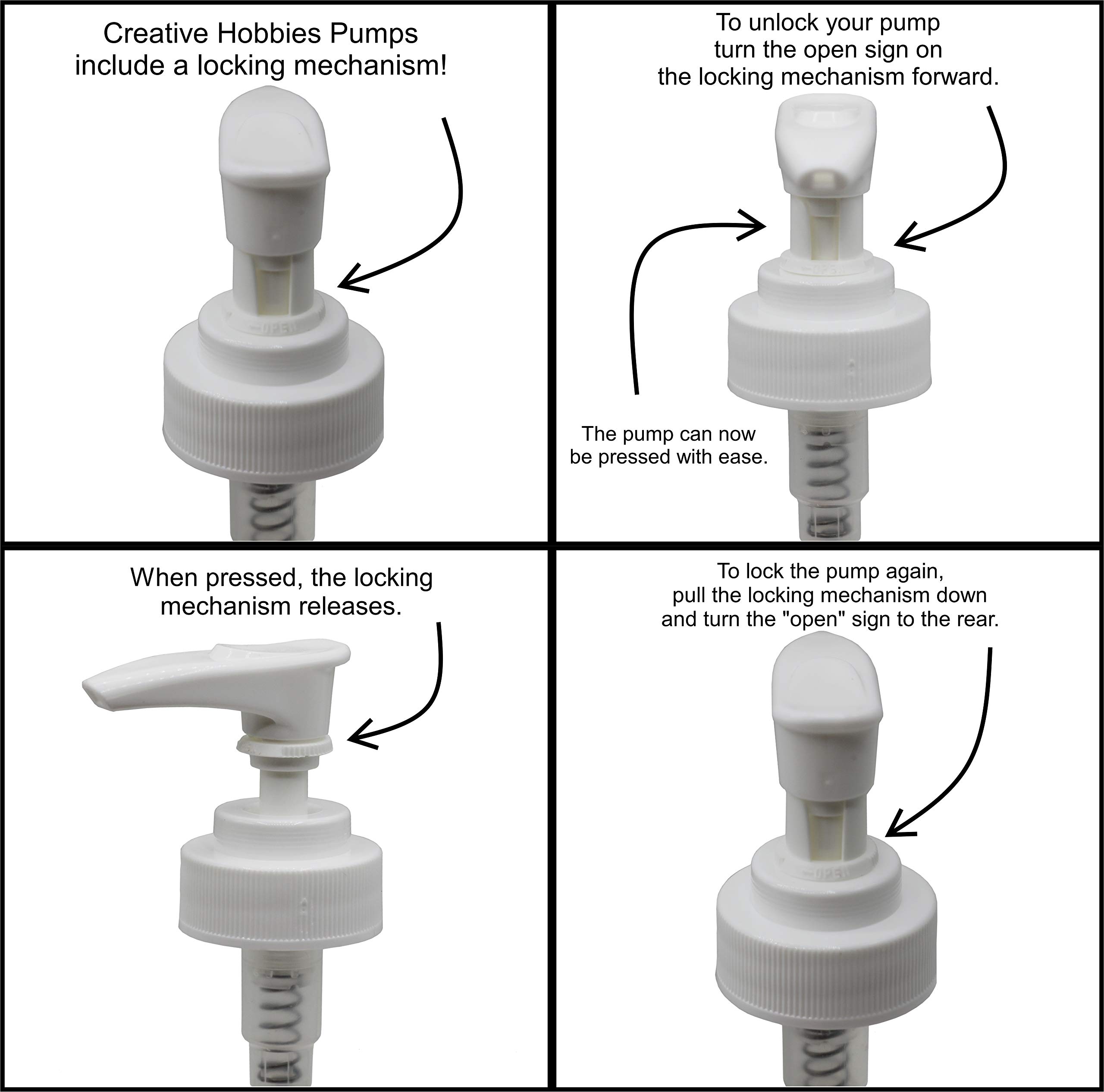 White Dispenser Pumps for Soap and Lotion - 28/400 Thread Size, 1CC Per Pump (Pack of 5) - Perfect for DIY Beauty Products, Hand Soap Refills & Travel Bottles