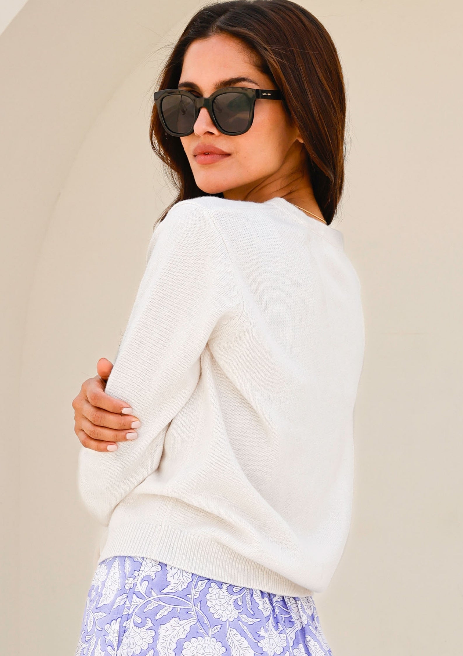 Premium Merino Wool Classic Cardigan for Women - Soft & Warm Ivory Knit Sweater - Perfect for Fall, Winter & Layering Outfits