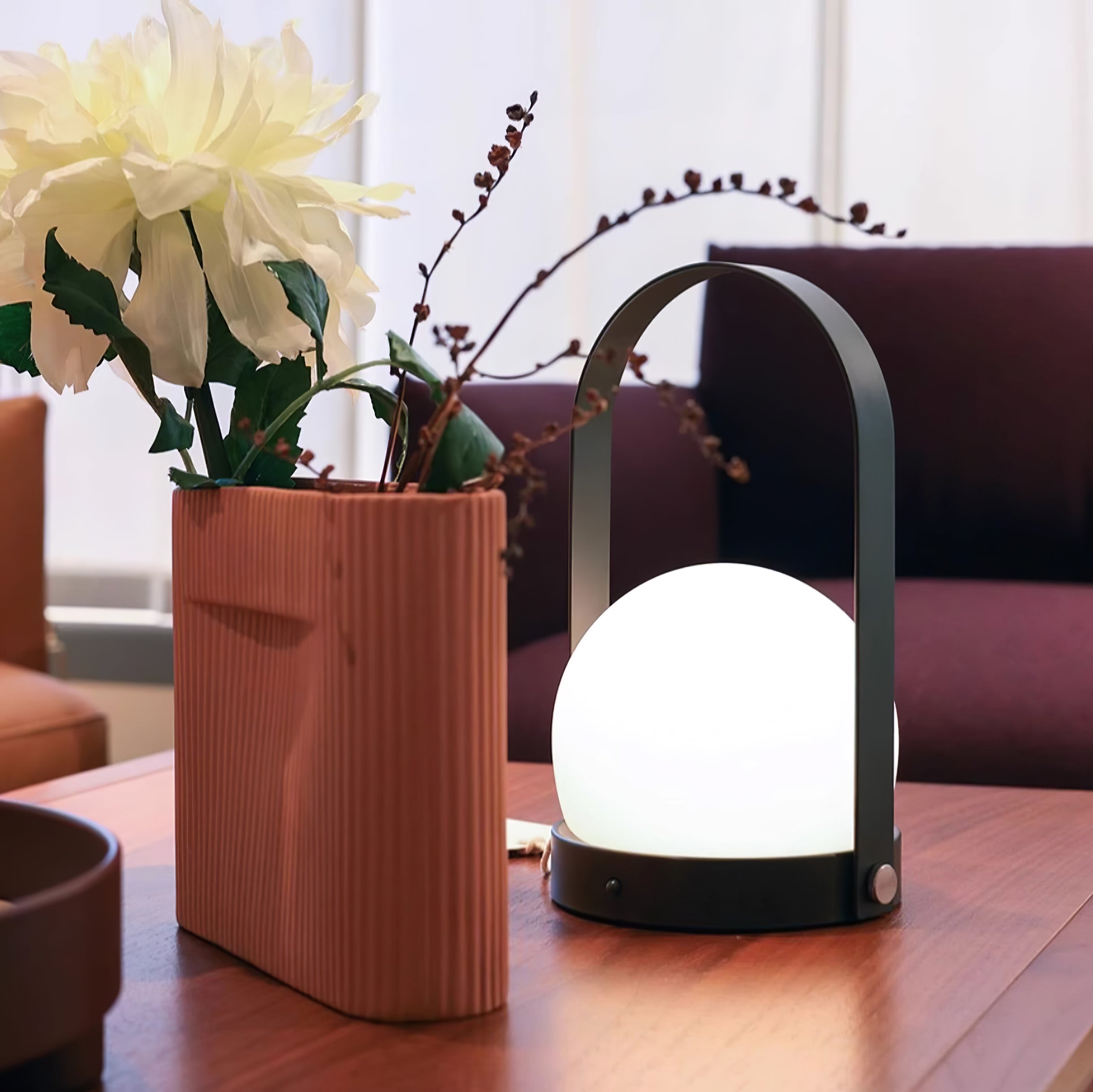 Carrie Rechargeable LED Table Lamp with Built-in Battery - Perfect for Bedroom, Office, and Nightstand Lighting