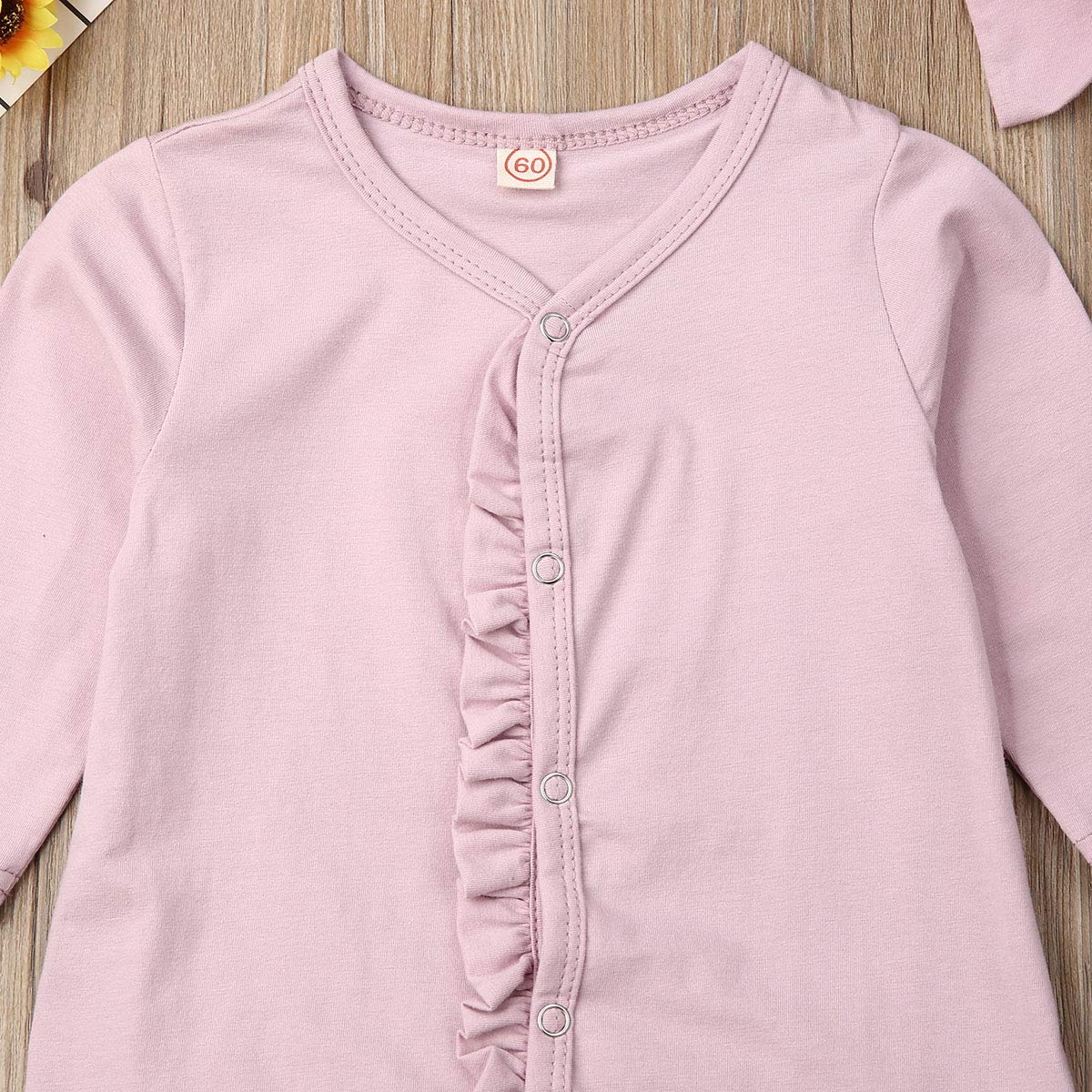 Newborn Baby Girl & Boy Ribbed Ruffle Footed Romper Onesie - Soft Zipper Jumpsuit for Fall & Winter Outfits | Perfect for Playtime, Photo Shoots & Daily Wear