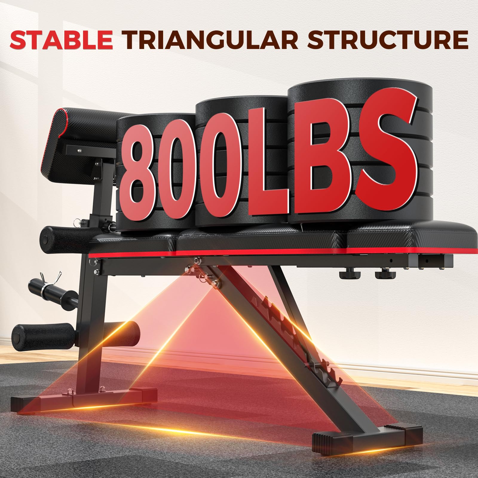 Adjustable Weight Bench for Home Gym - Foldable Flat Incline Decline Workout Bench with Leg Extension, Preacher Pad & Headrest - Perfect for Full Body Strength Training, Bench Press, and Sit-ups (Ideal for Small Spaces & Home Workouts)