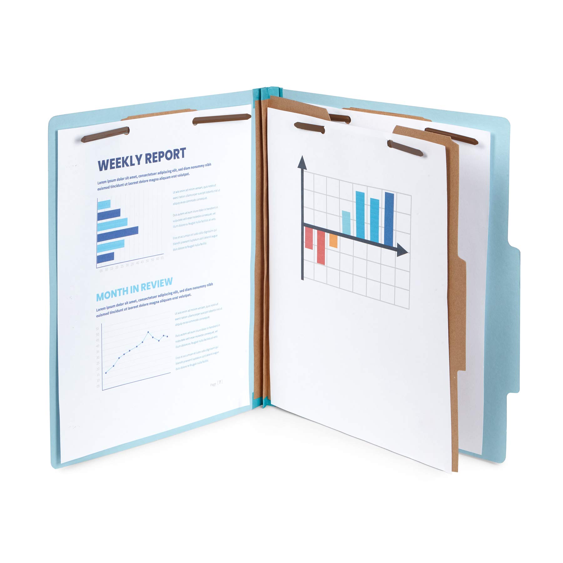 Blue Summit Supplies 30-Pack Blue Classification Folders with 1 Divider - 2 Inch Tyvek Expansion - Durable 2-Prong Fasteners for Medical, Legal & Office Files - Letter Size (Blue) - Perfect for Organizing Patient Records, Client Documents & Office Reports