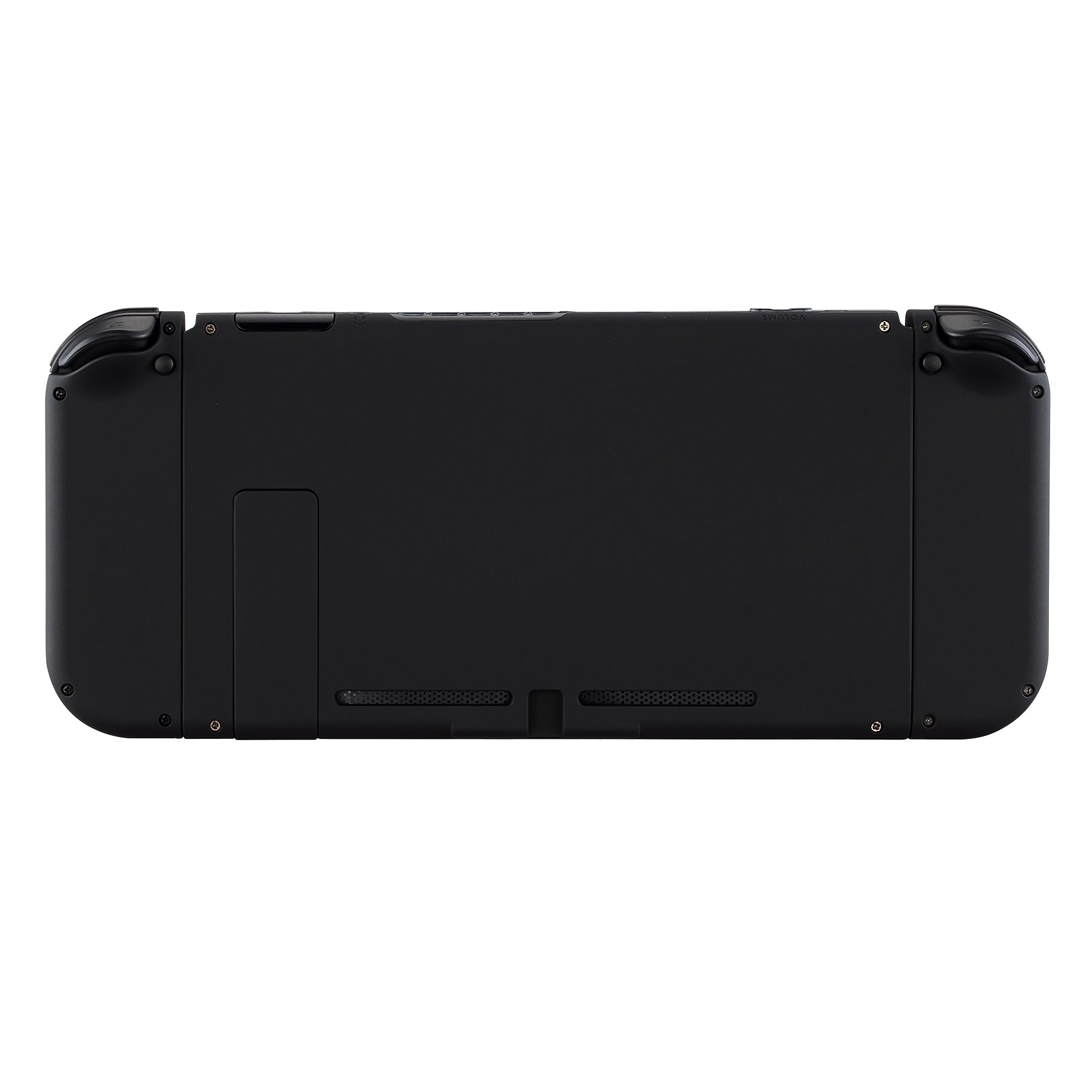 eXtremeRate Soft Touch Grip Back Cover Replacement Shell for Nintendo Switch Console & Joy-Con Controllers - Full Button Set, DIY Installation (Black, Model QP310) - Perfect for Gaming Comfort and Customization