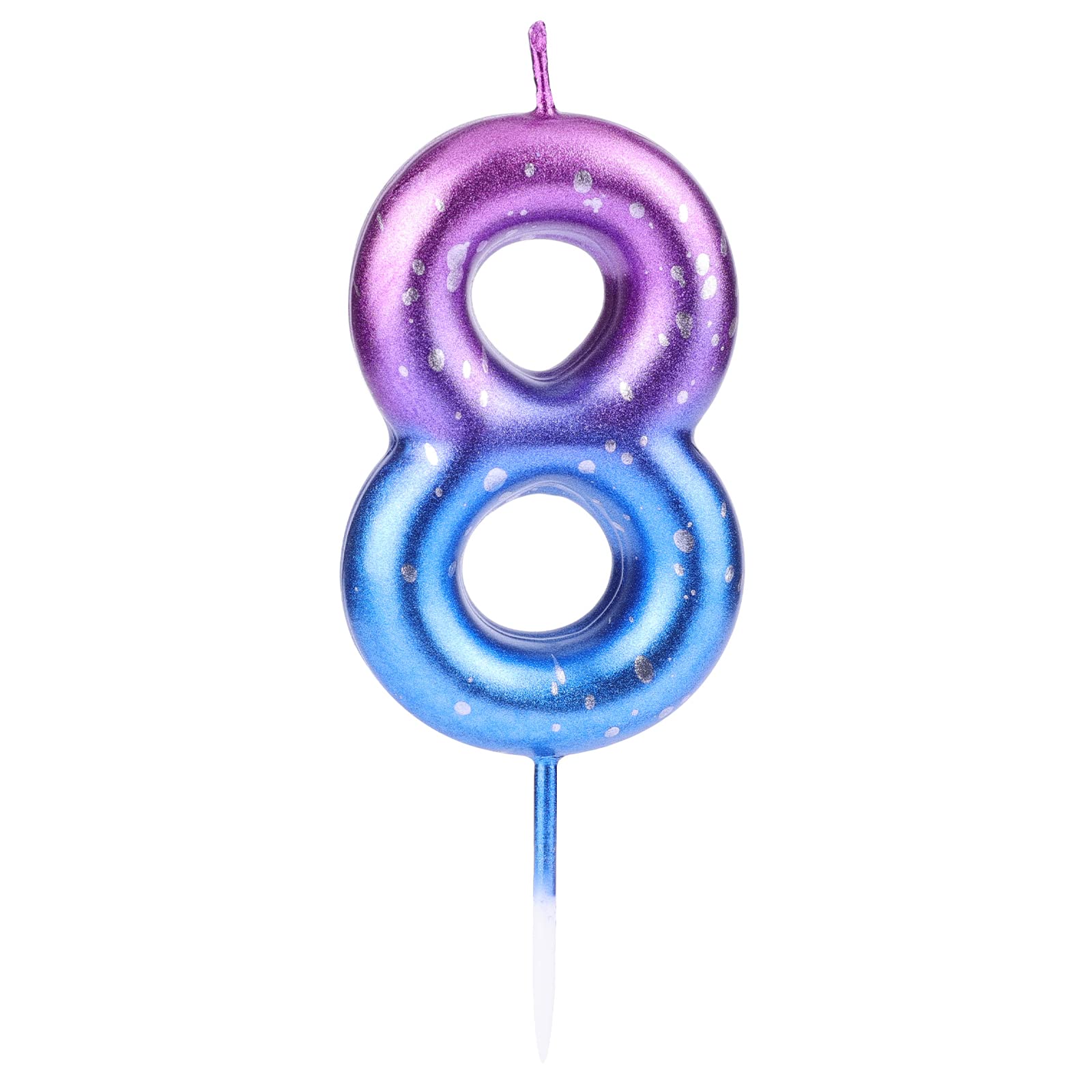 LUTER Glitter Number Candles - Purple Blue Gradient for Birthday Cake Decoration | Kids & Adults Party, Wedding, Graduation