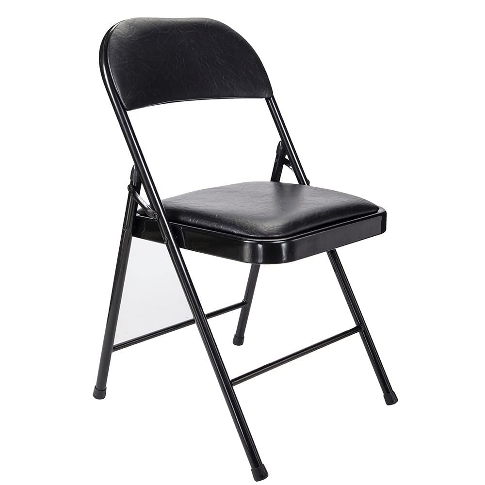 Westerly Folding Chair 2 Pack - Heavy Duty Stackable Indoor Outdoor Chairs for Events, Weddings, Parties, Picnics, Office & Dining - Portable Commercial Seating Solution in Black