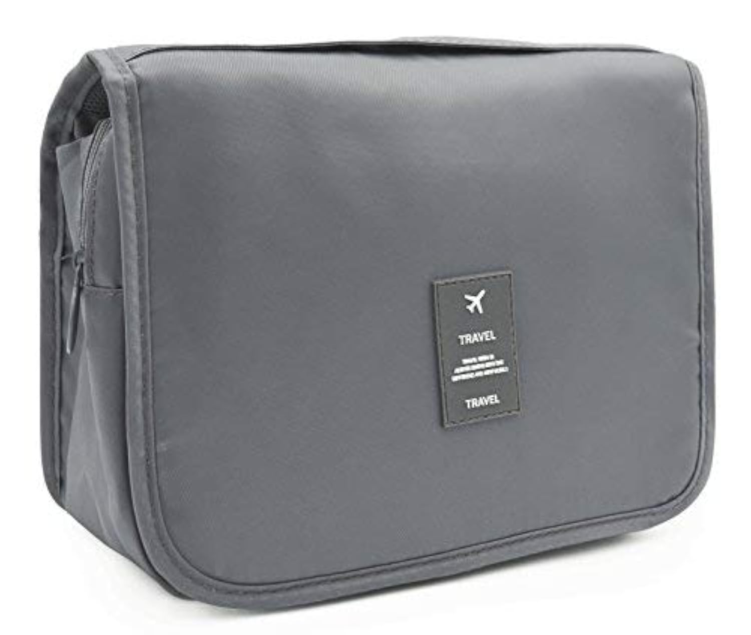 Trawila Travel Hanging Toiletry Bag for Men & Women - Waterproof Cosmetic Organizer with Sturdy Hook - Perfect for Bathroom, Gym, Camping & Airplane Travel (Gray)