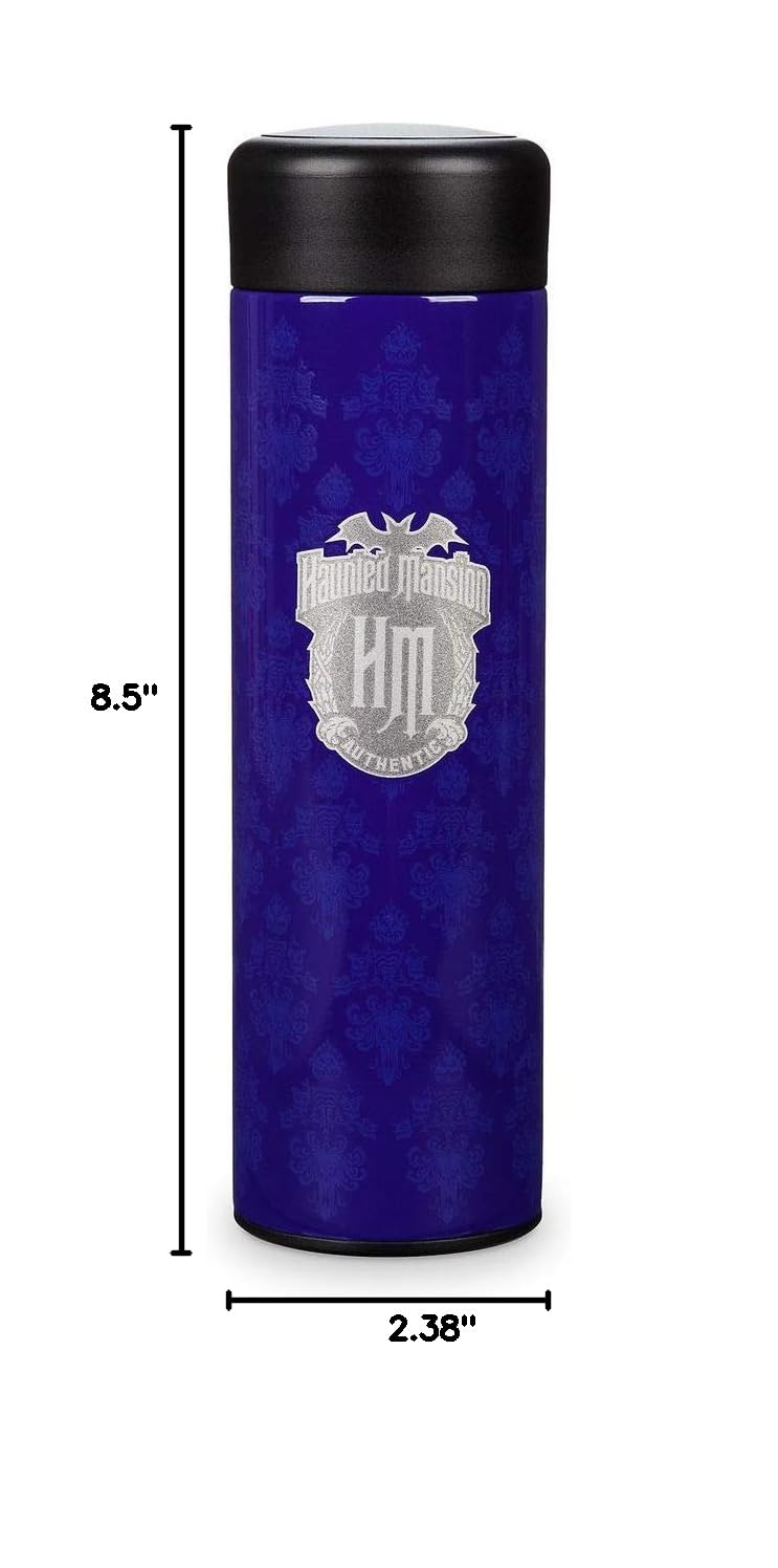 Haunted Mansion Themed Purple Water Bottle - Insulated Stainless Steel Tumbler for Halloween Decor, Disney Fans & Spooky Home Aesthetics