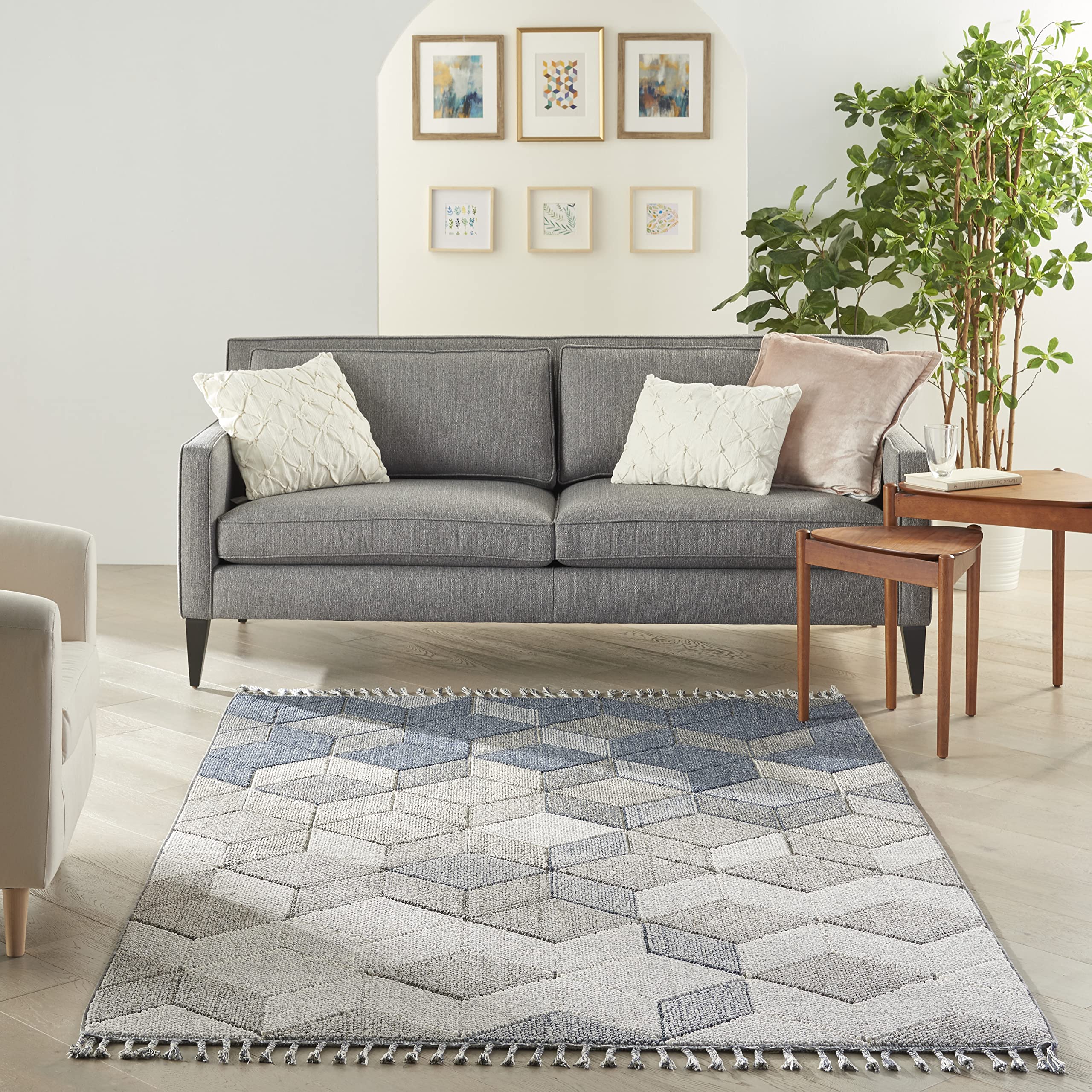 Nourison Elwood Grey/Slate 4' x 6'2