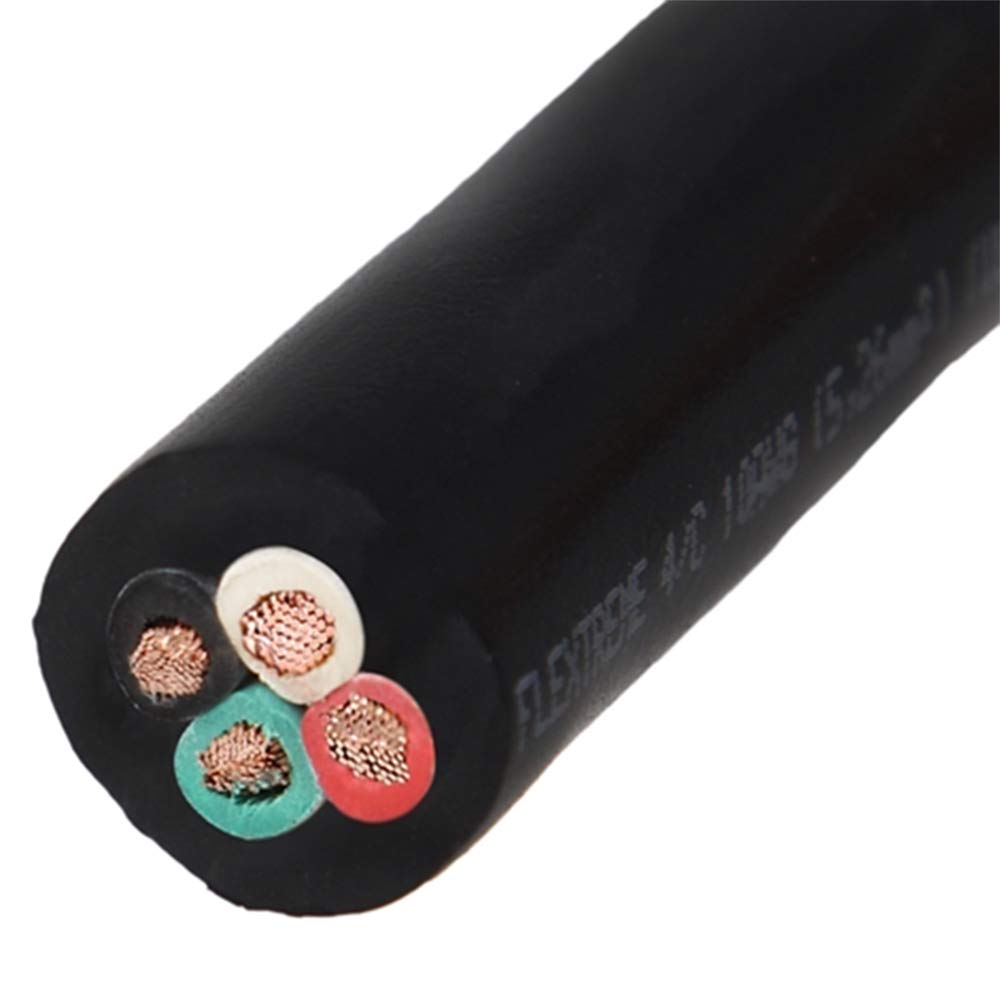 10/4 Bulk Cable 75 Foot - SOOW Jacket, 30 Amps, 4 Wire, 600V - Water & Oil Resistant Heavy Duty Power Cord (IBX-6227-75) for Industrial Equipment, Outdoor Tools, and Construction Sites