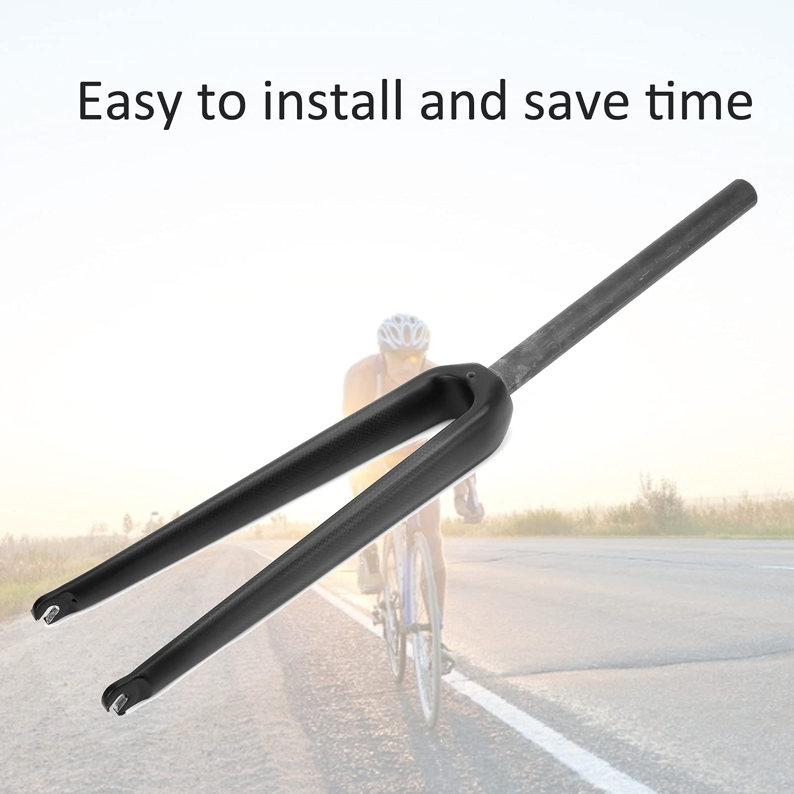 VBESTLIFE 700C Carbon Fiber Road Bike Front Fork - Lightweight 3K Matte Finish, C Brake Compatible, Straight Tube with Quick Release - Perfect for Road Cycling, Racing & Commuting
