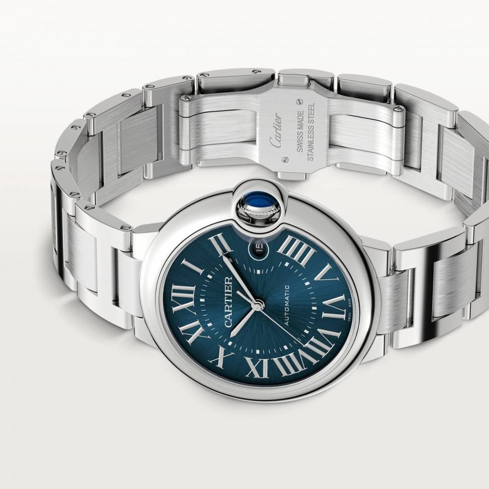 Cartier Ballon Bleu 40mm Stainless Steel Men's Luxury Watch - Perfect for Business, Formal Events & Gift Giving