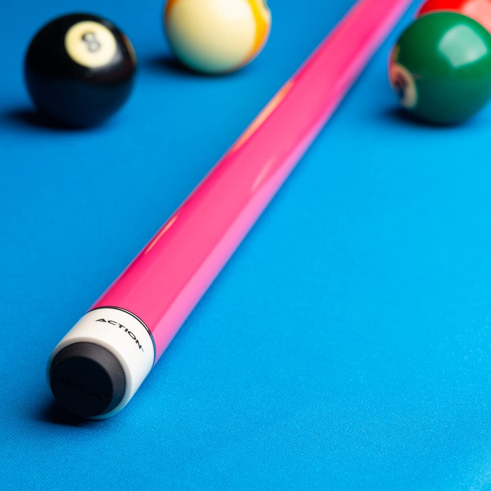 Hot Pink Women's Pool Cue Stick - 29-inch Birdseye Maple Shaft with Bright Pink Design & Cream Plate - Perfect for Billiards, Bars, and Game Room Decor