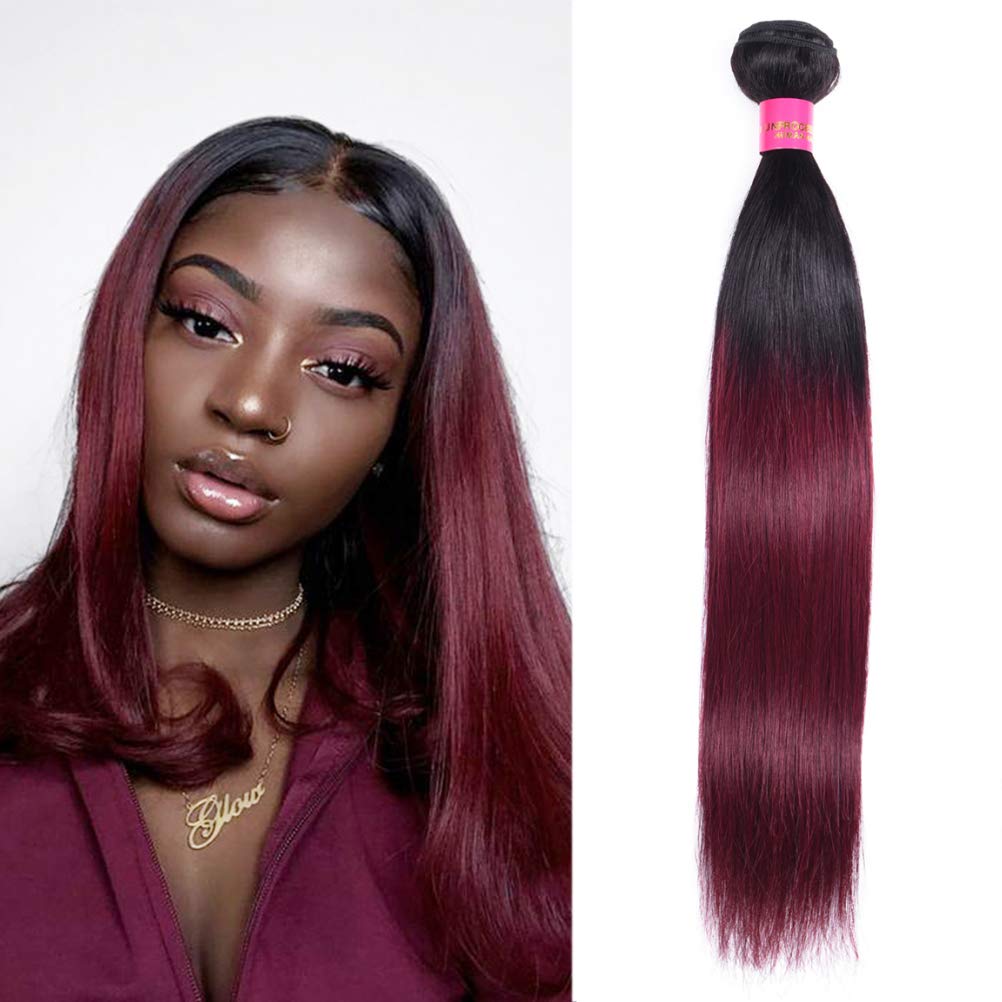 WOME Ombre Burgundy Peruvian Human Hair Bundles - 18