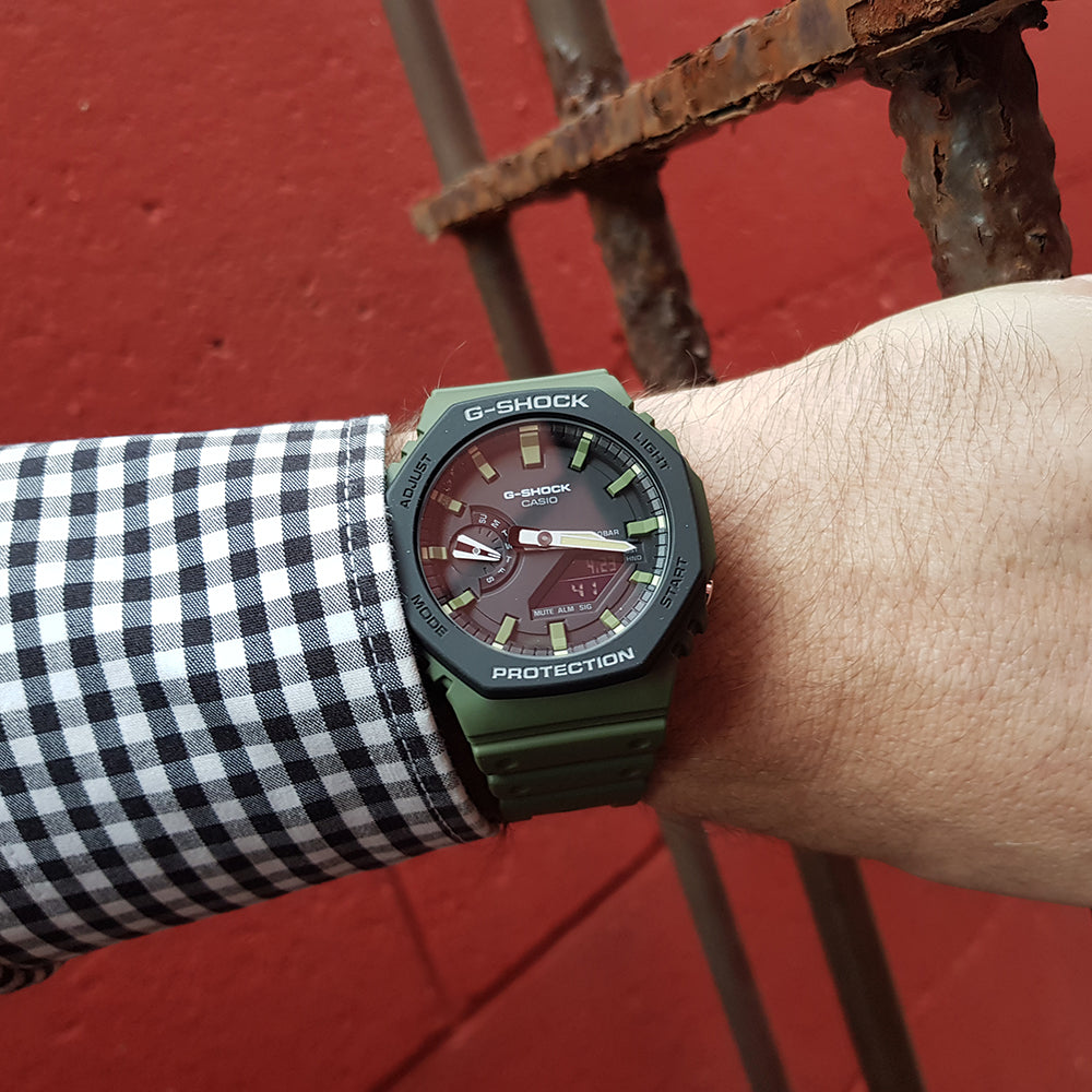 Casio G-Shock GA2110SU-3A 'CasiOak' Analog-Digital Sport Watch for Men - Durable, Shock-Resistant & Waterproof - Perfect for Outdoor Adventures, Workouts & Daily Wear