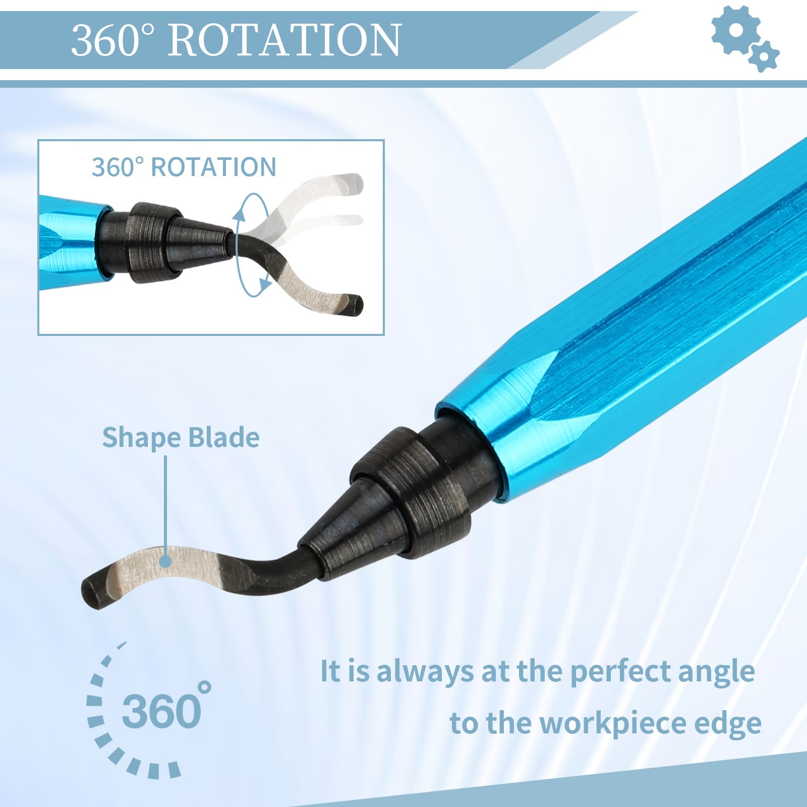 High Speed Steel Deburring Tool with 12 Blades - Perfect for Metal, Resin, Copper, Plastic & PVC Pipes - Ideal for 3D Printing, DIY Projects & Industrial Use (Blue Handle)