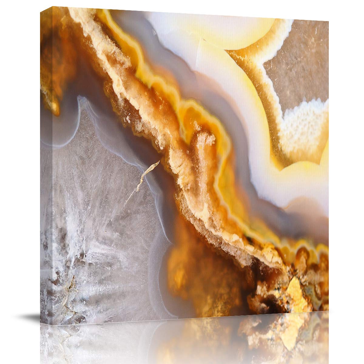 Abstract Wall Art Decor - Modern Marble Pattern Canvas Painting & Print for Home Decor, Framed 8x8 Inch - Perfect for Bedroom, Living Room, Bathroom, Kitchen & Home Office